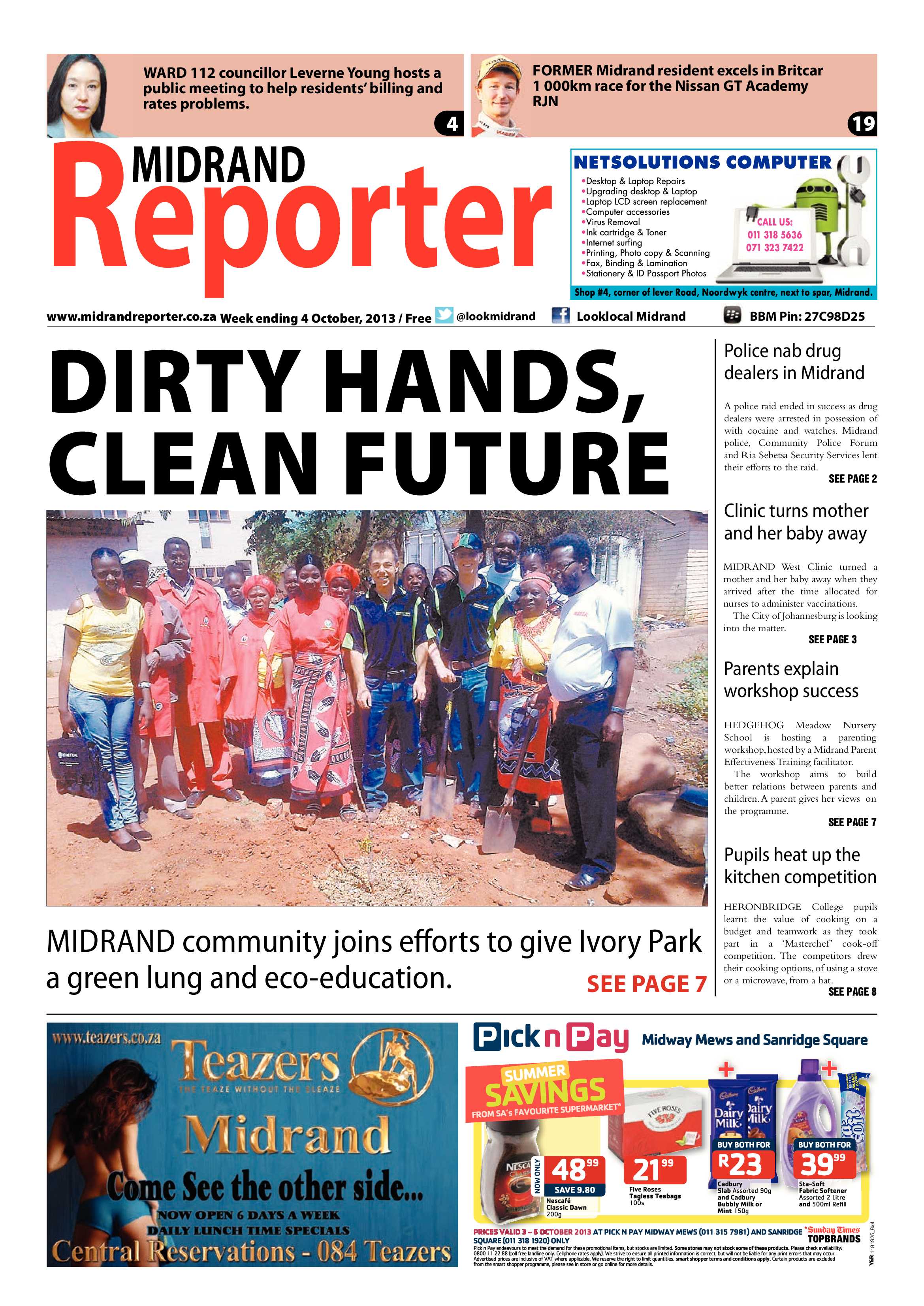 Midrand Reporter 04 October 2013 page 1