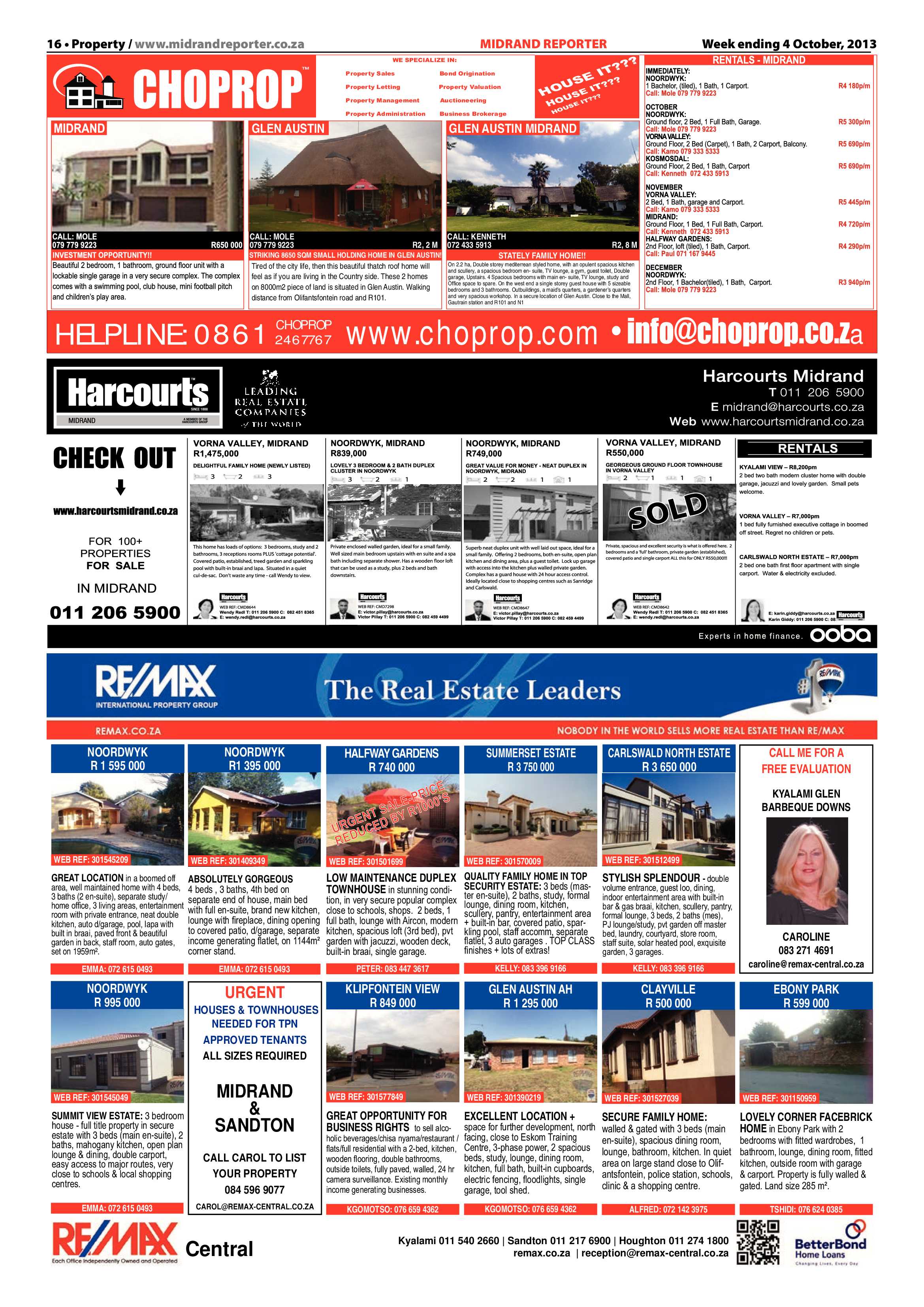 Midrand Reporter 04 October 2013 page 16