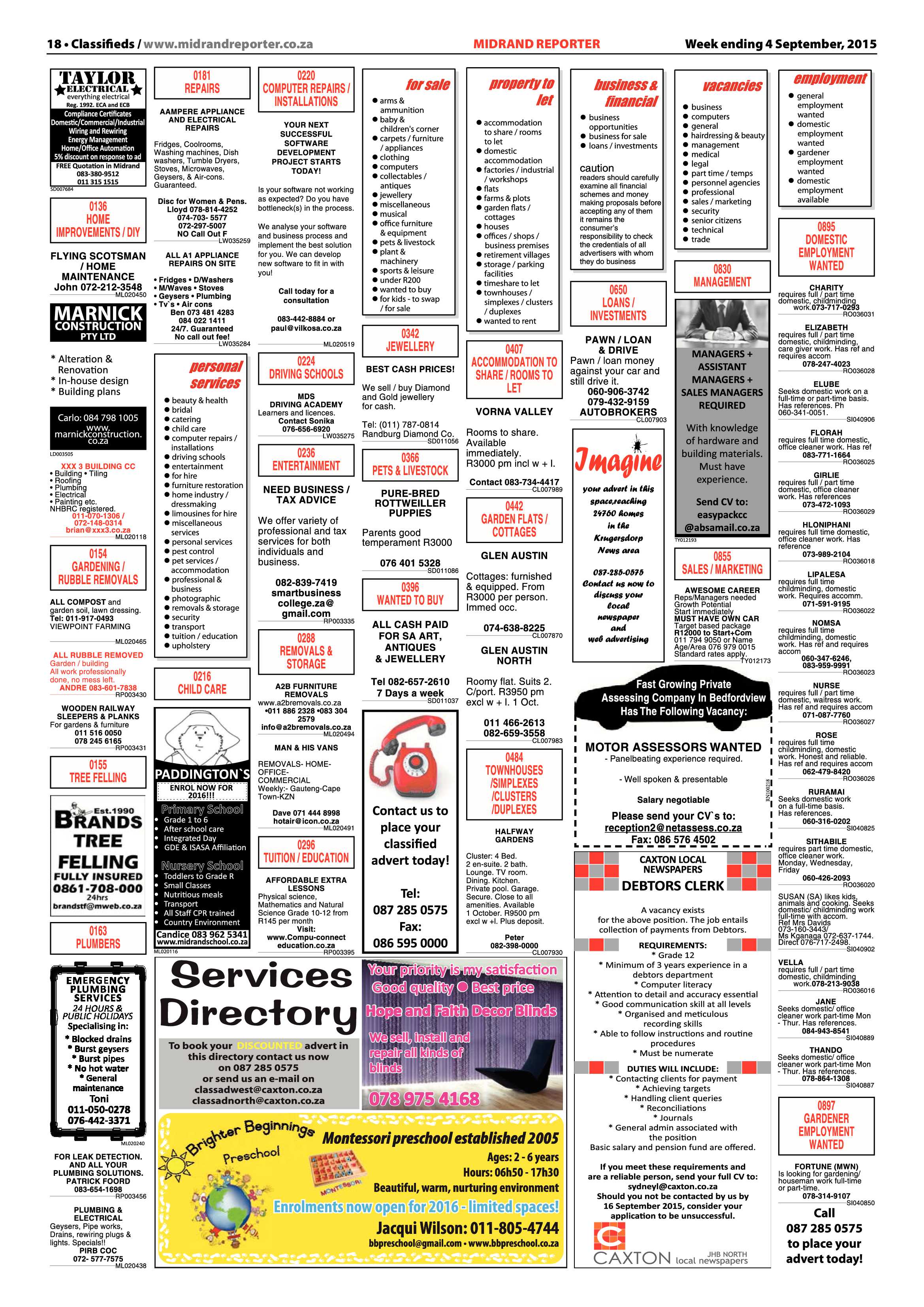Midrand Reporter 04 September 2015 page 18