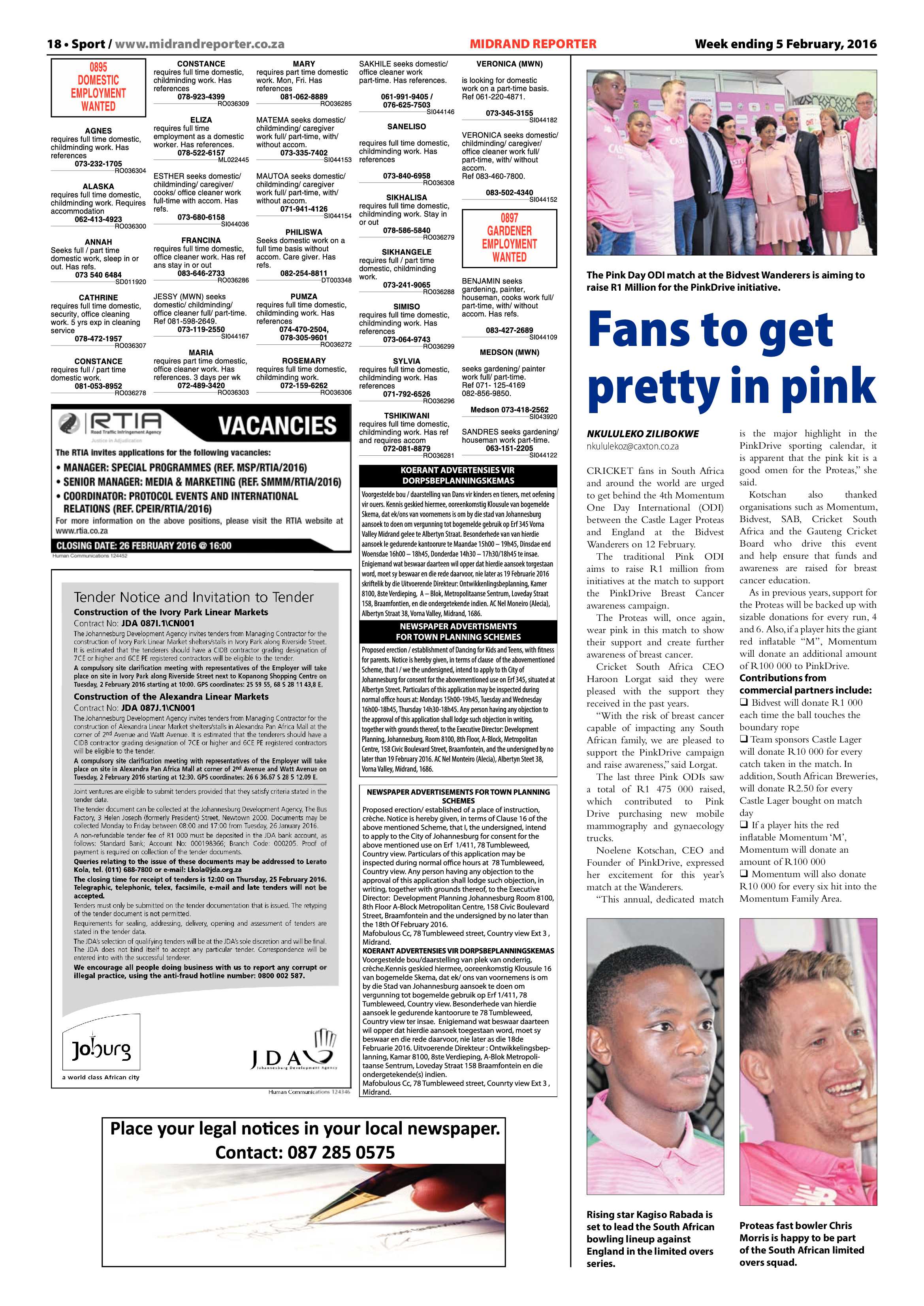 Midrand Reporter 05 February 2016 page 18