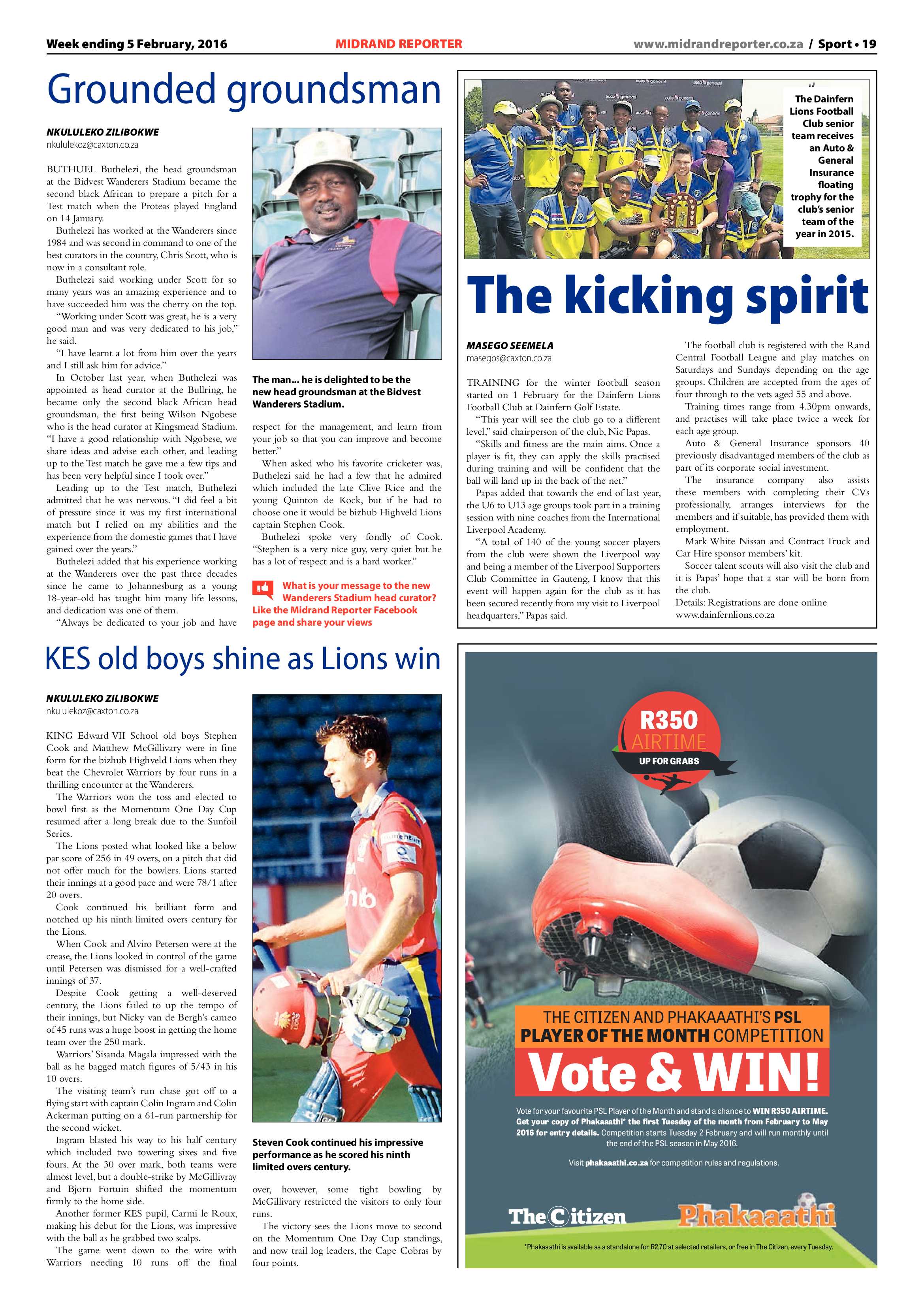 Midrand Reporter 05 February 2016 page 19
