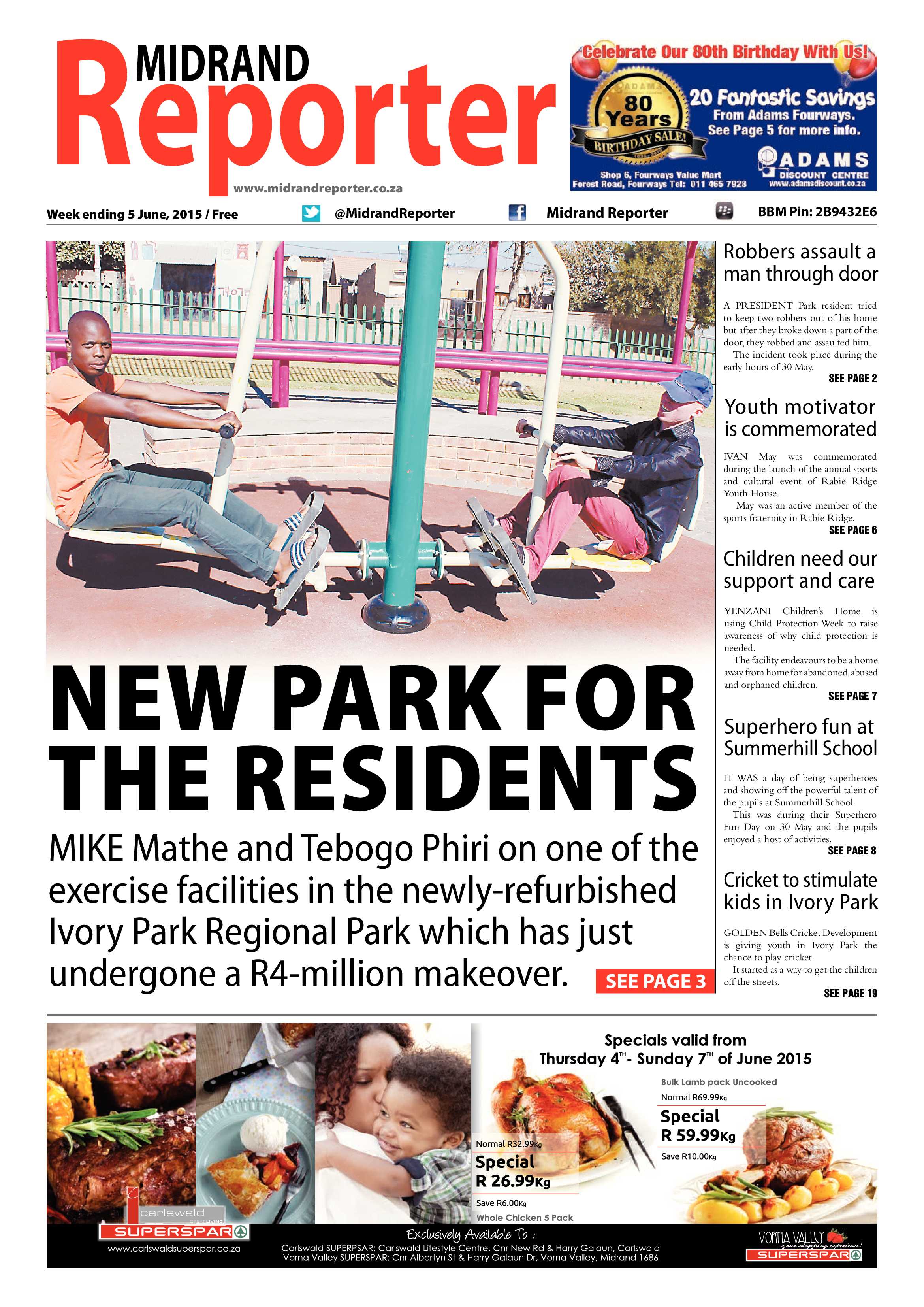 Midrand Reporter 05 June 2015 page 1