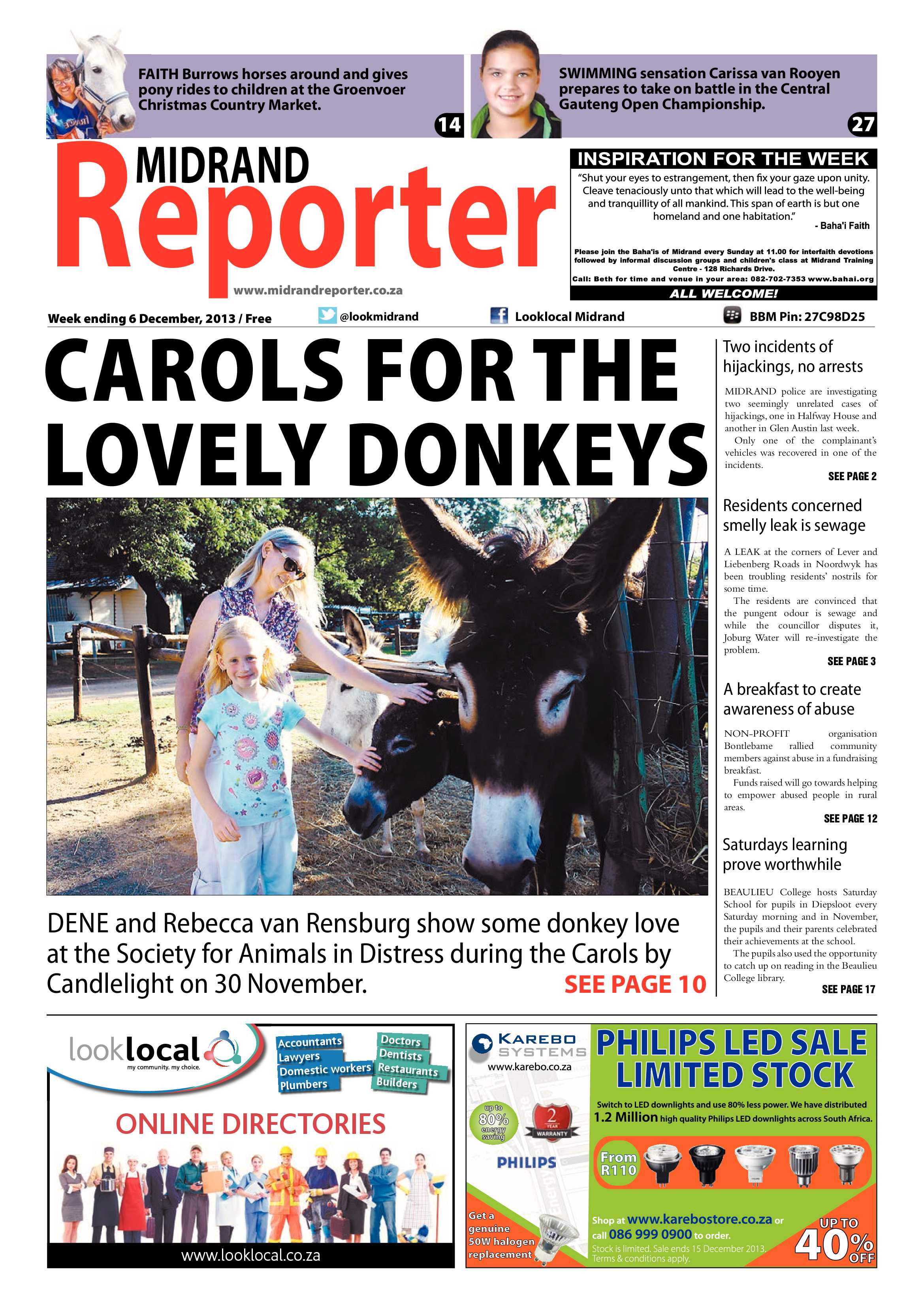 Midrand Reporter 06 December 2013 page 1