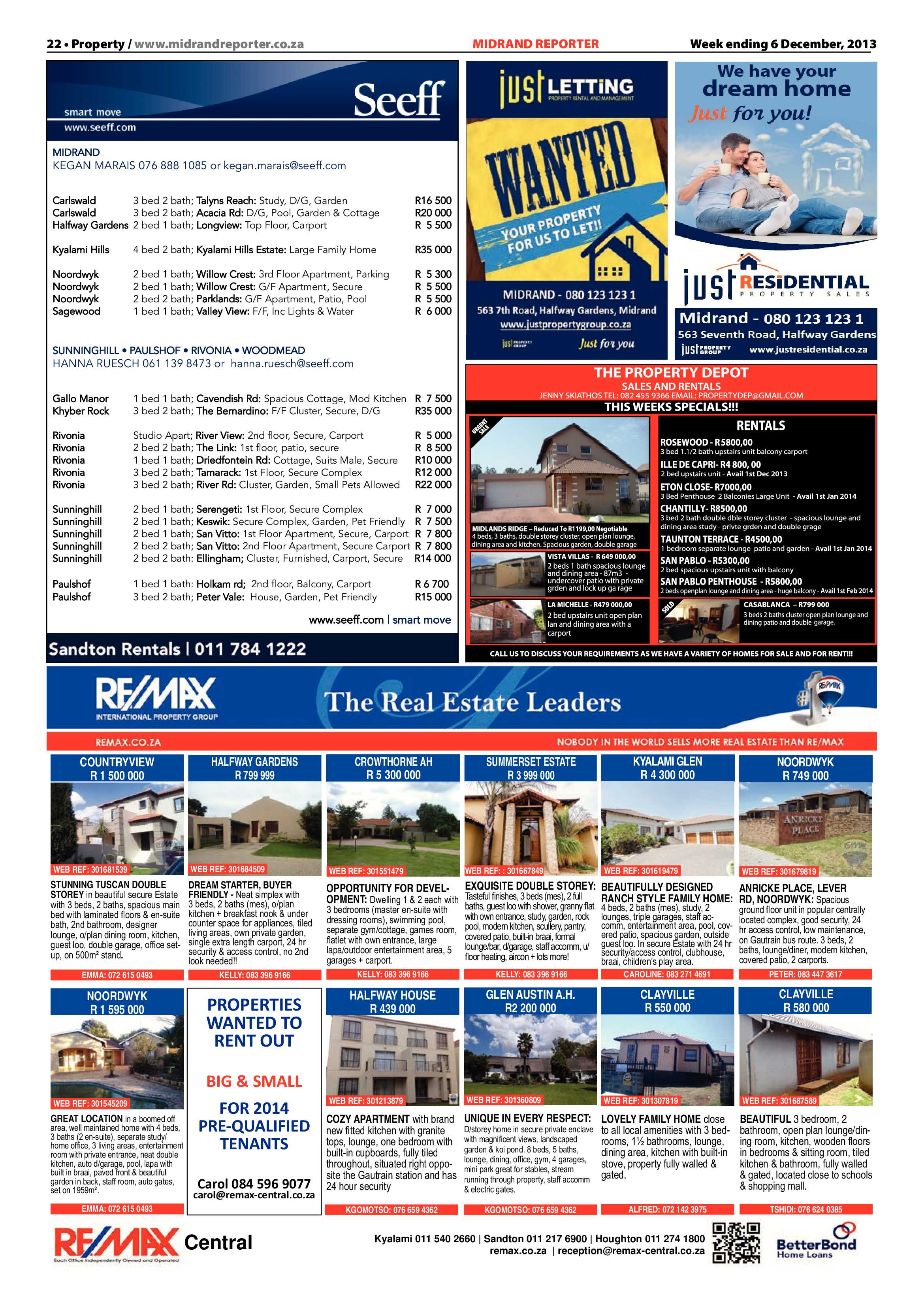 Midrand Reporter 06 December 2013 page 22
