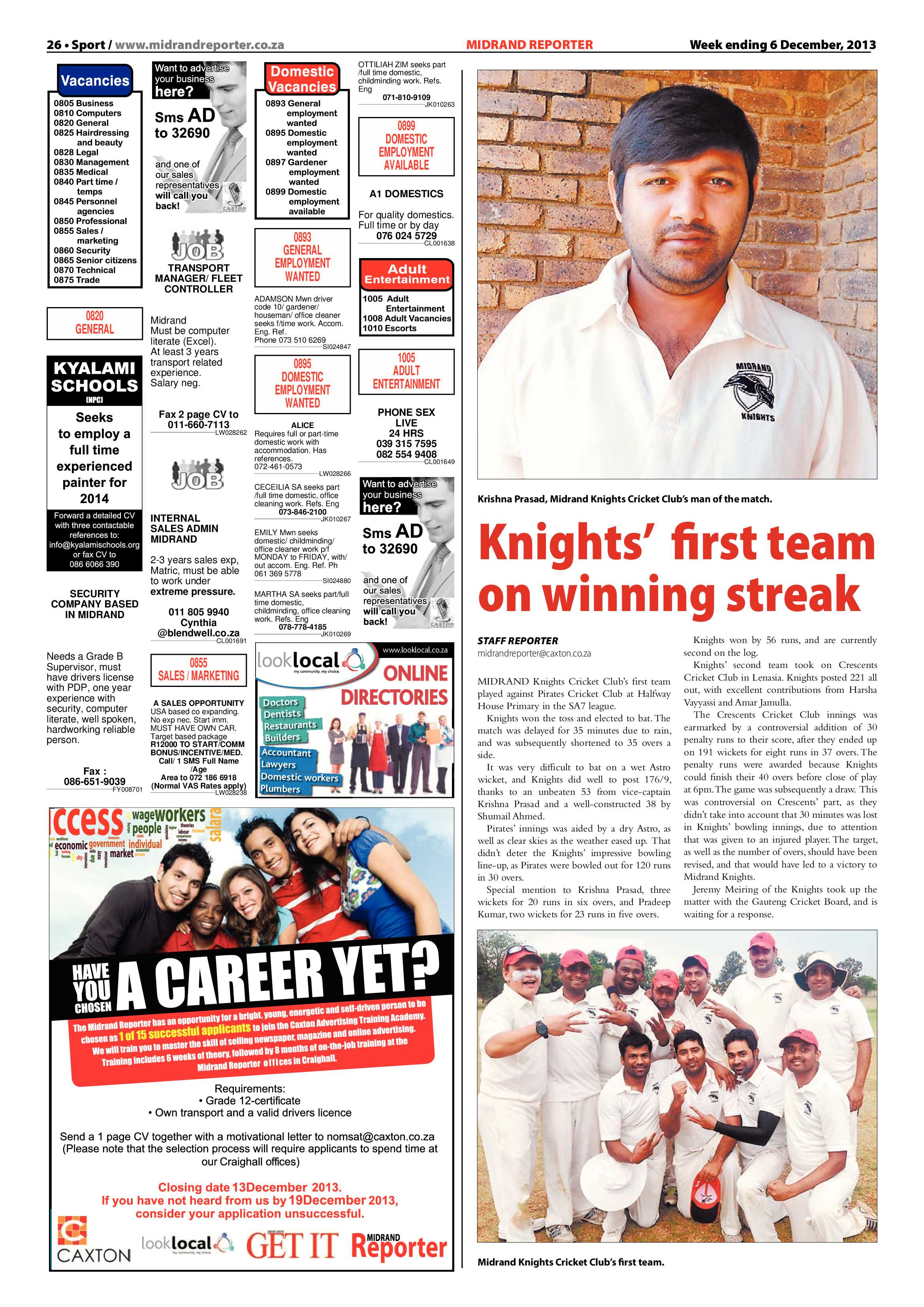 Midrand Reporter 06 December 2013 page 26
