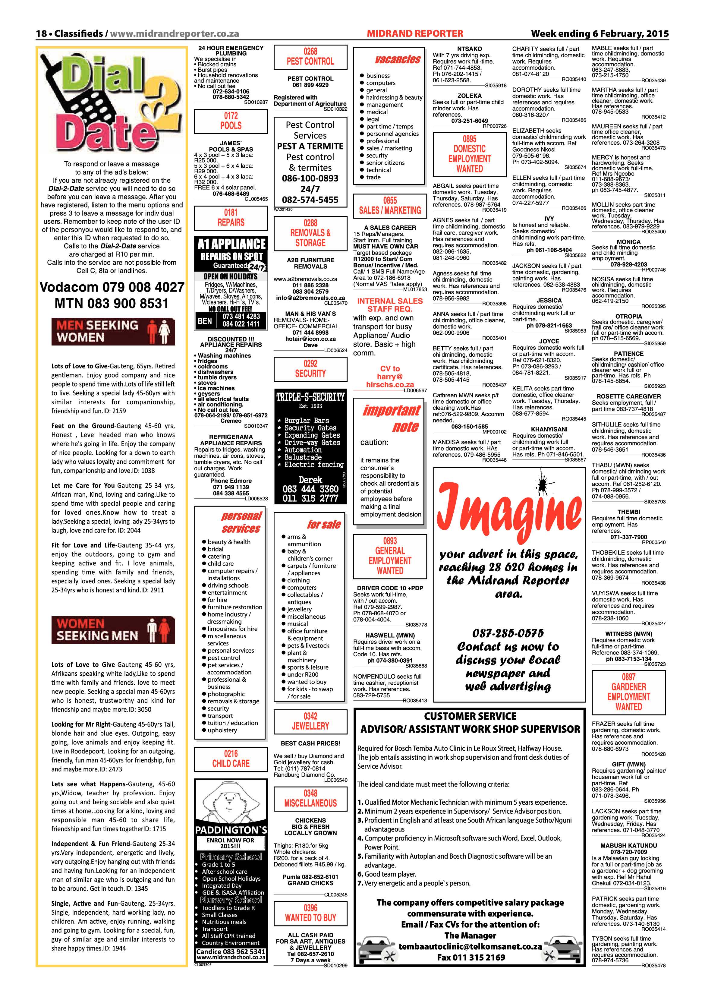 Midrand Reporter 06 February 2015 page 18