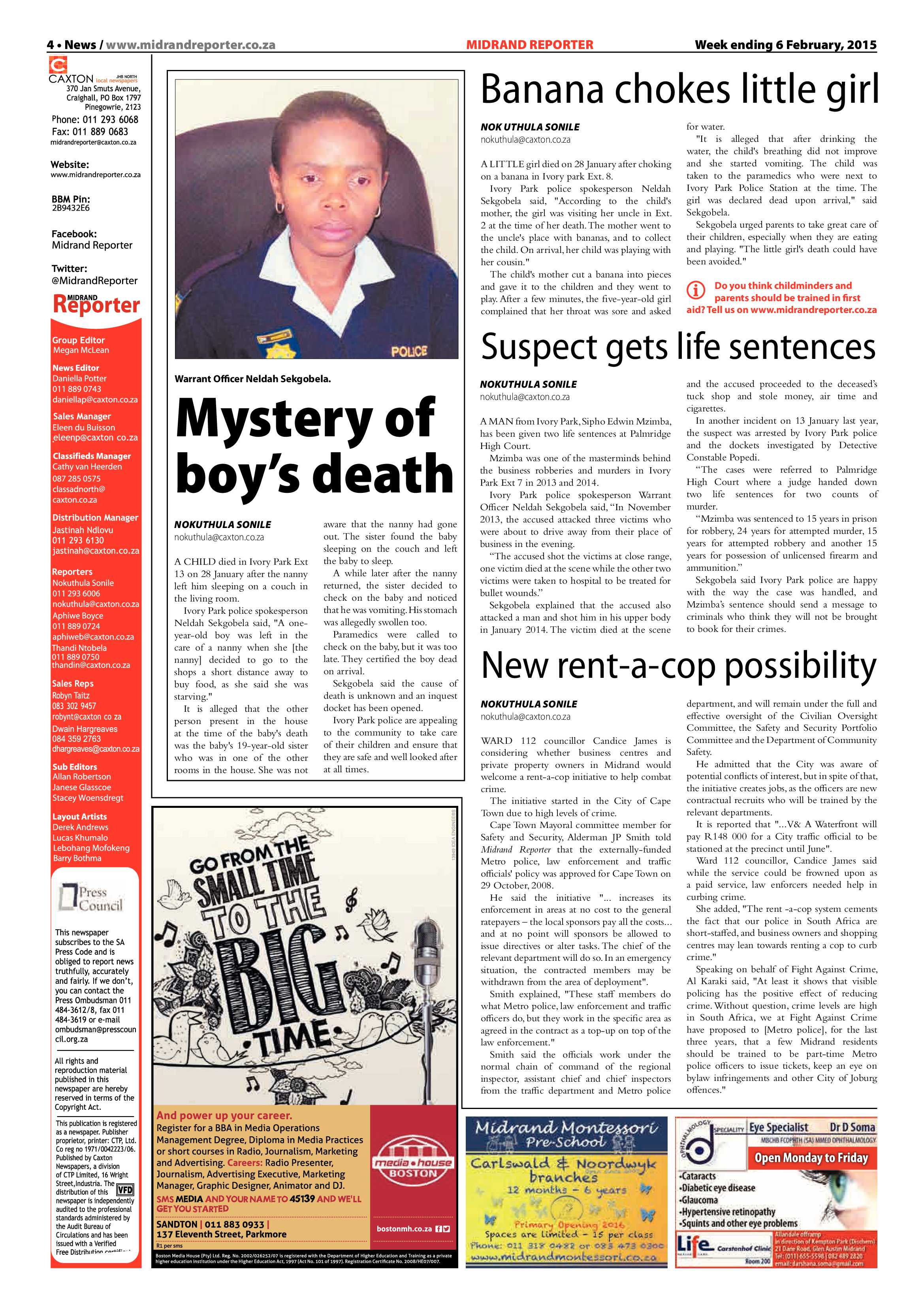 Midrand Reporter 06 February 2015 page 4
