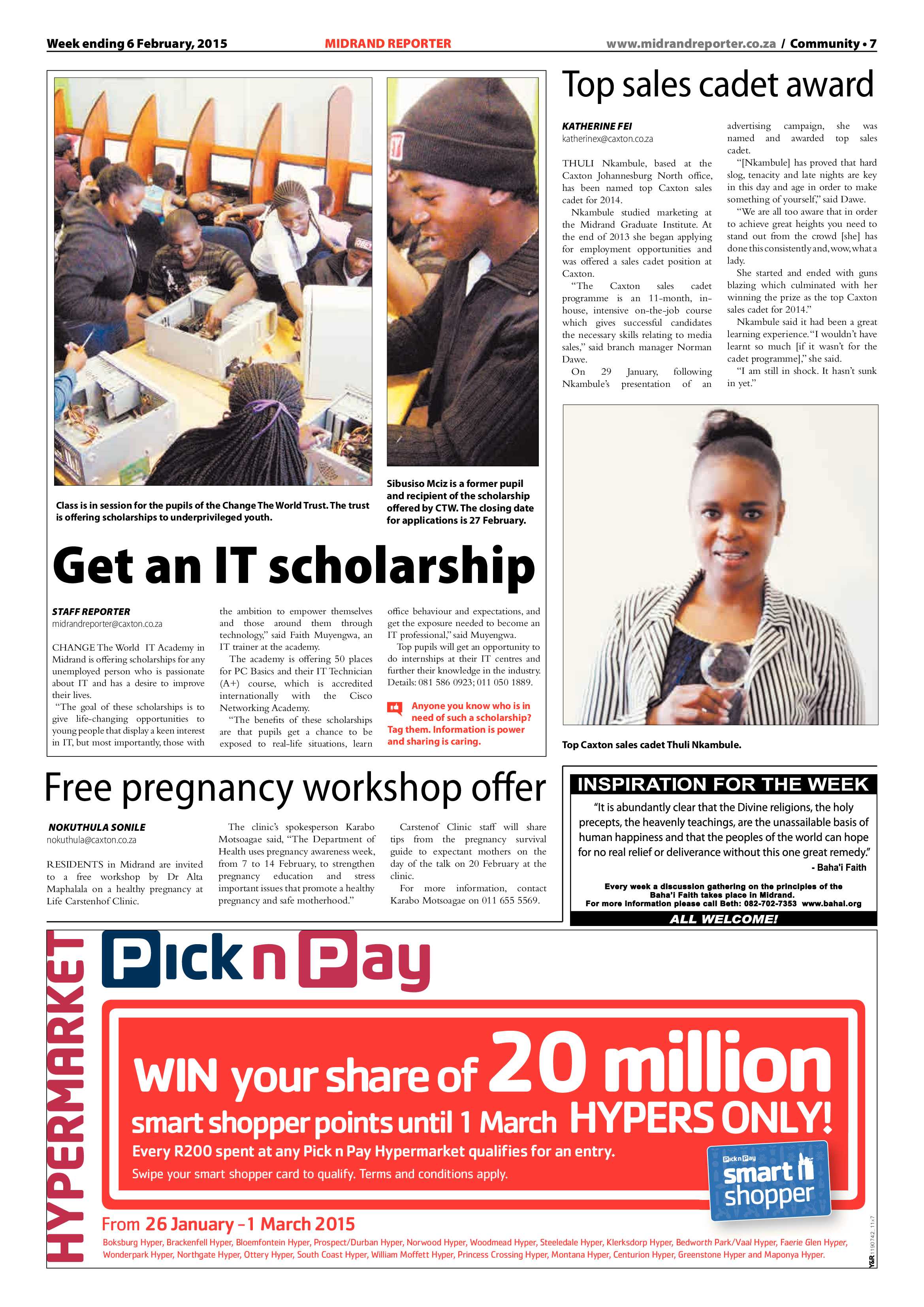 Midrand Reporter 06 February 2015 page 7