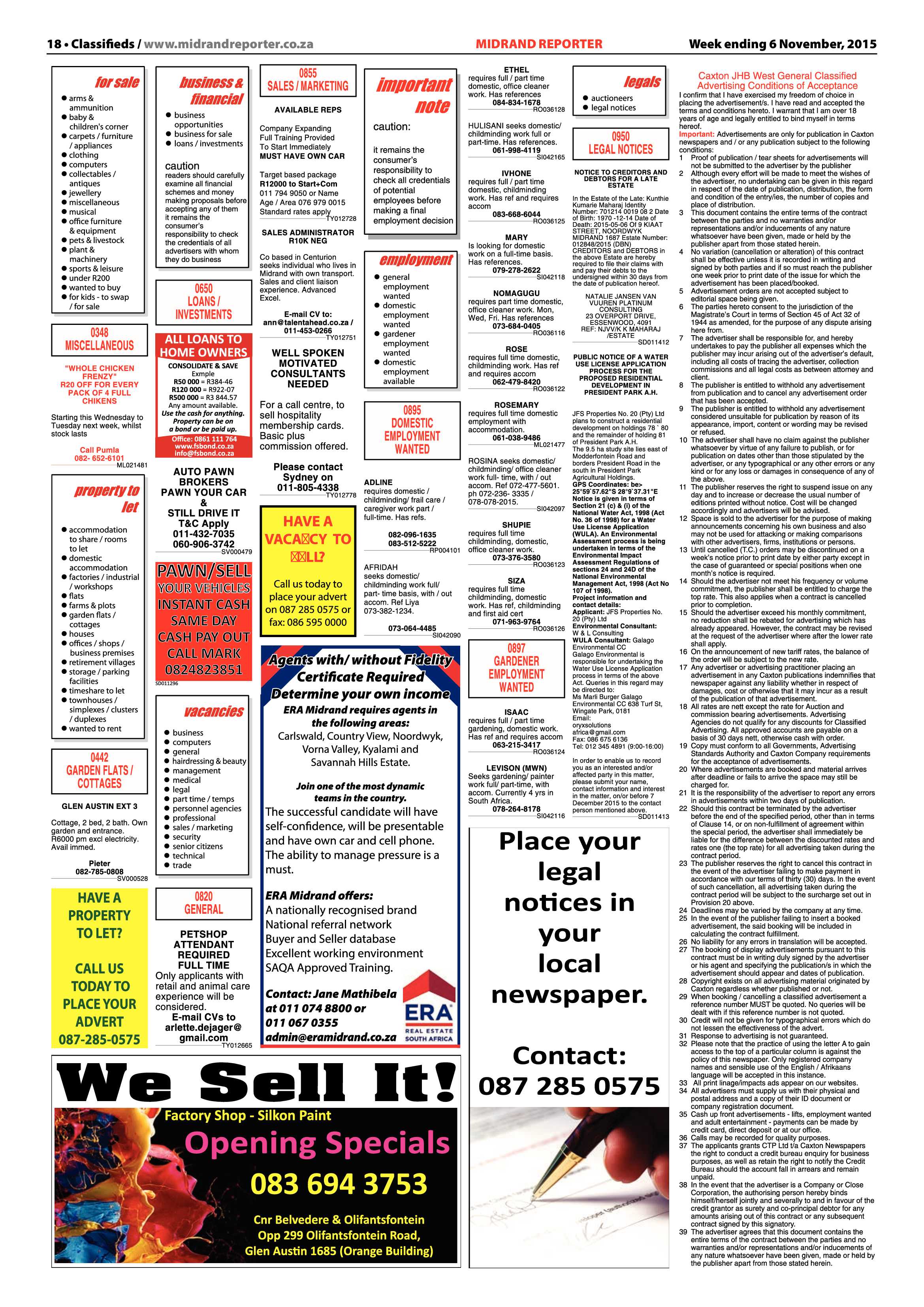 Midrand Reporter 06 November 2015 page 18