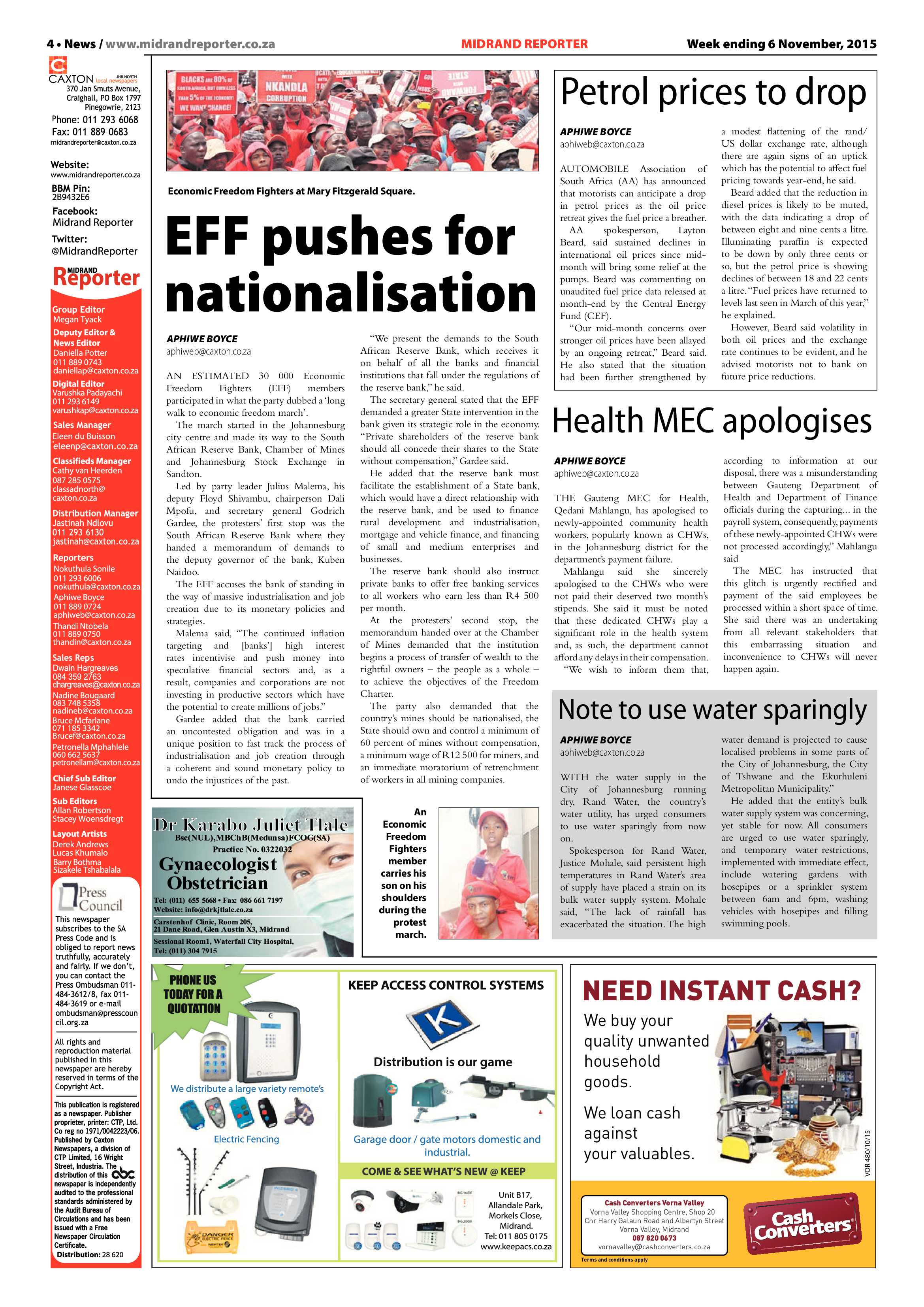 Midrand Reporter 06 November 2015 page 4