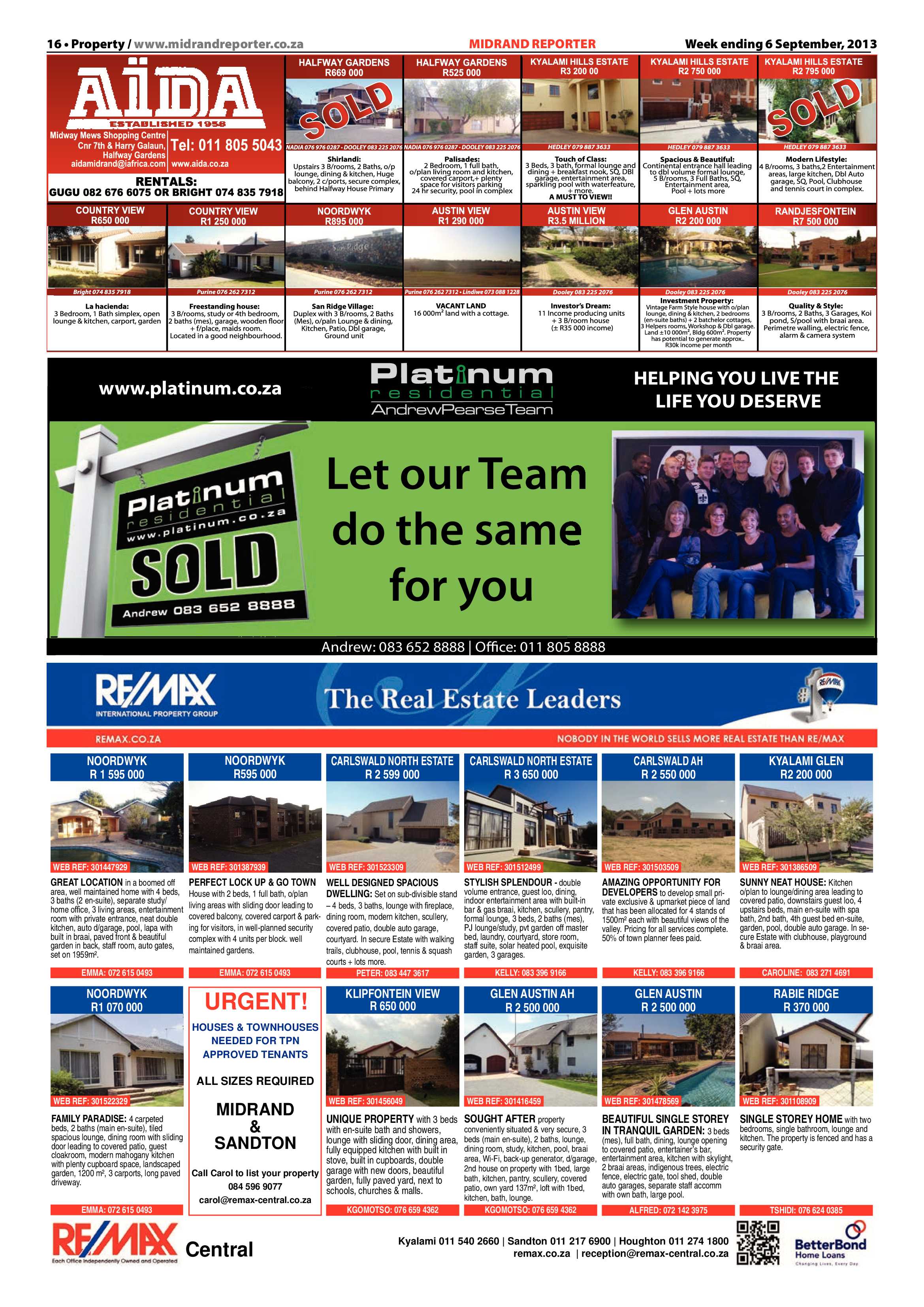 Midrand Reporter 06 September 2013 page 16