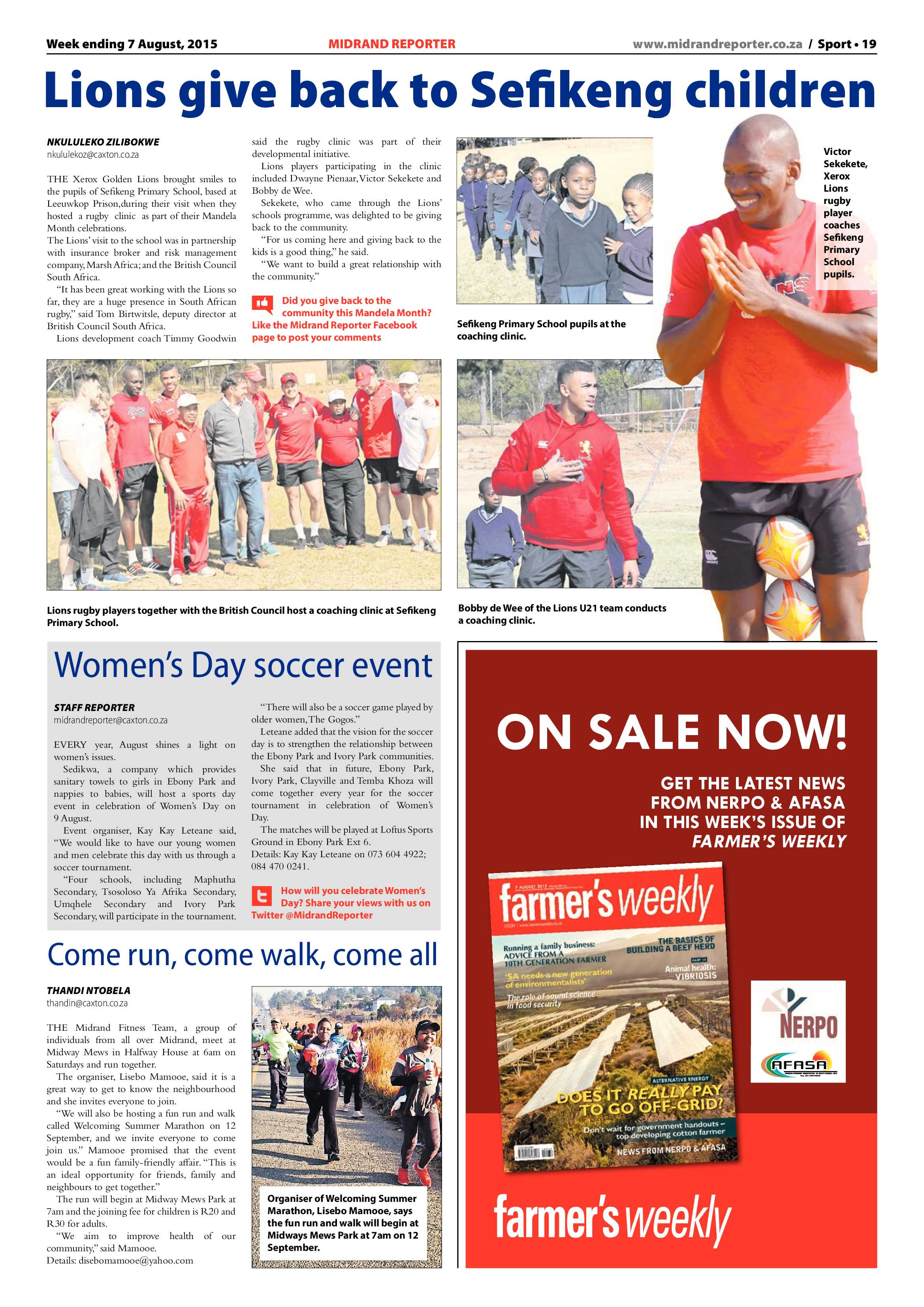 Midrand Reporter 07 August 2015 page 19