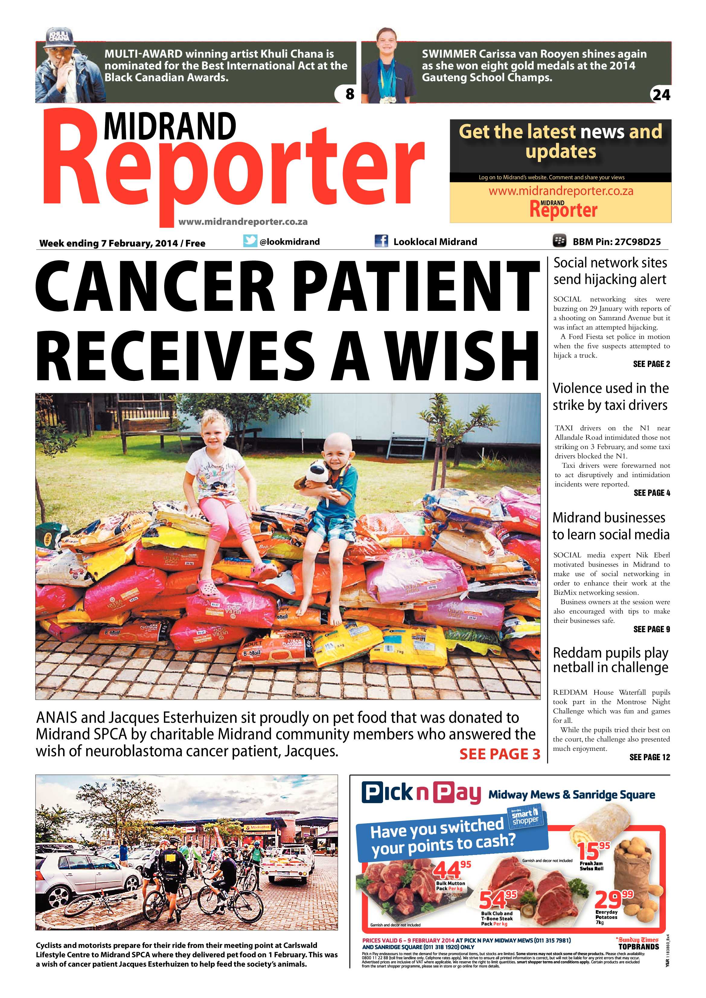 Midrand Reporter 07 February 2014 page 1