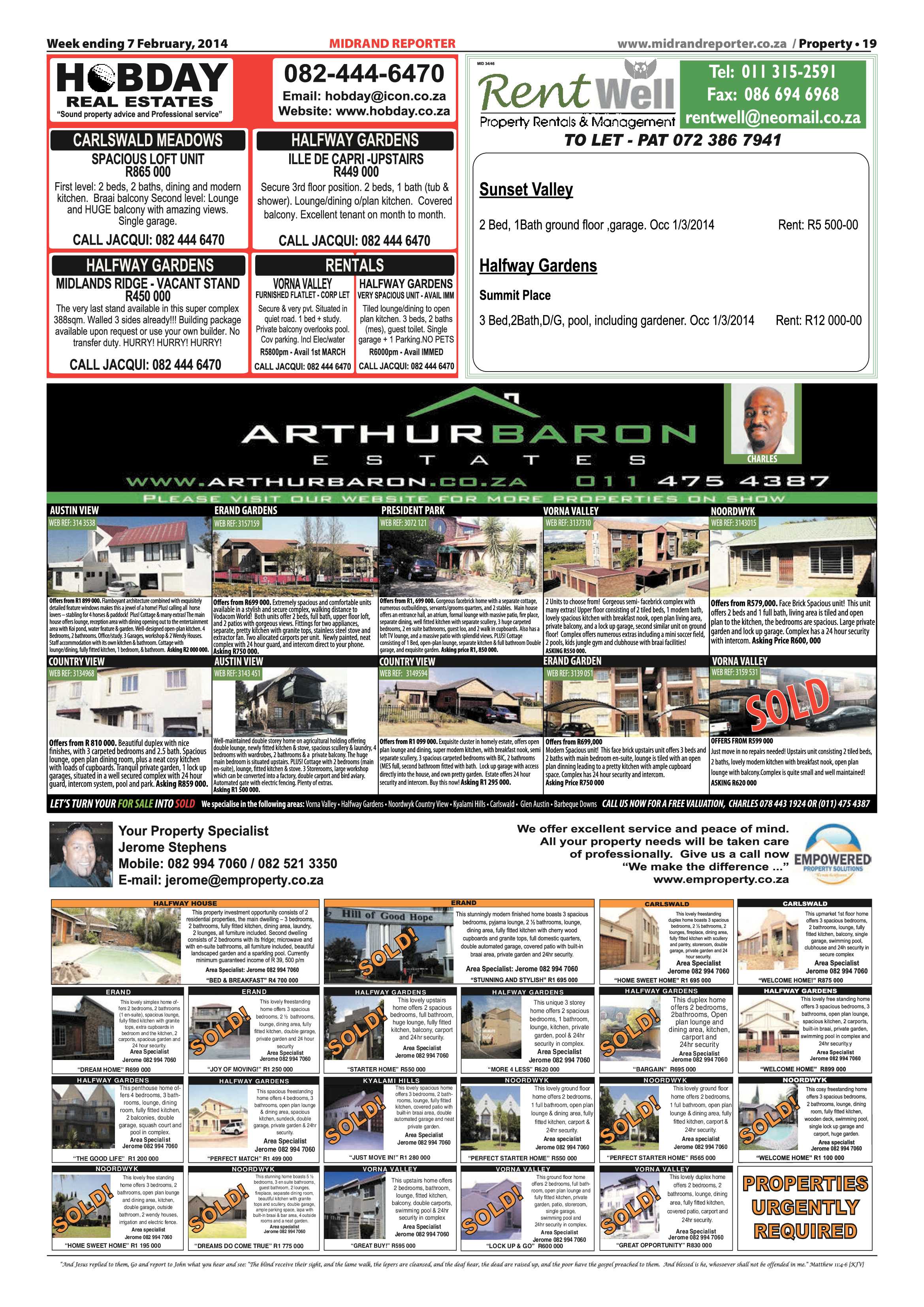 Midrand Reporter 07 February 2014 page 19