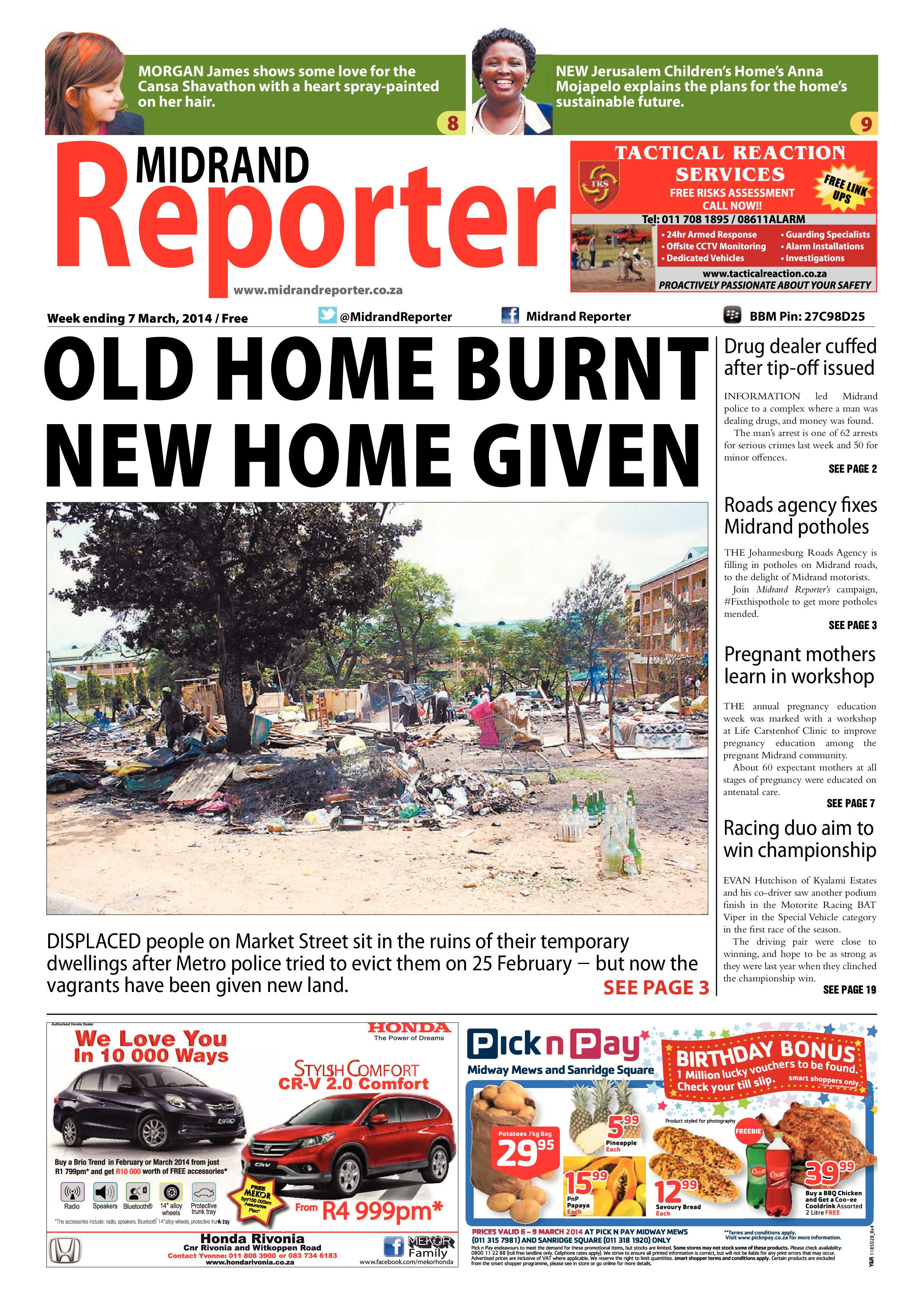 Midrand Reporter 07 March 2014 page 1