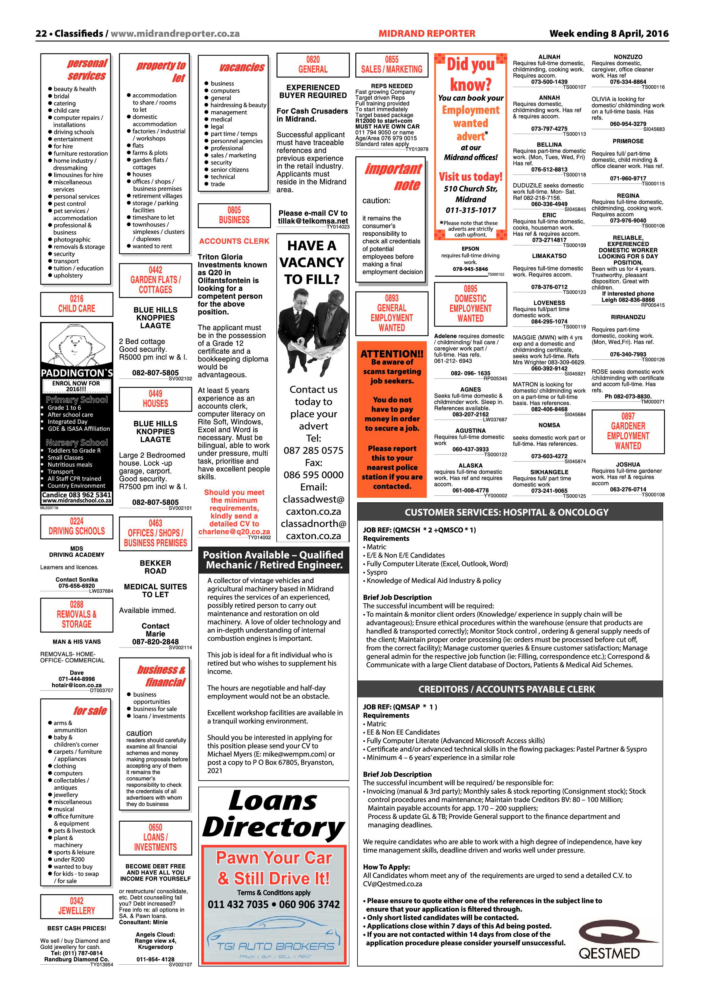 Midrand Reporter 08 April 2016 page 22