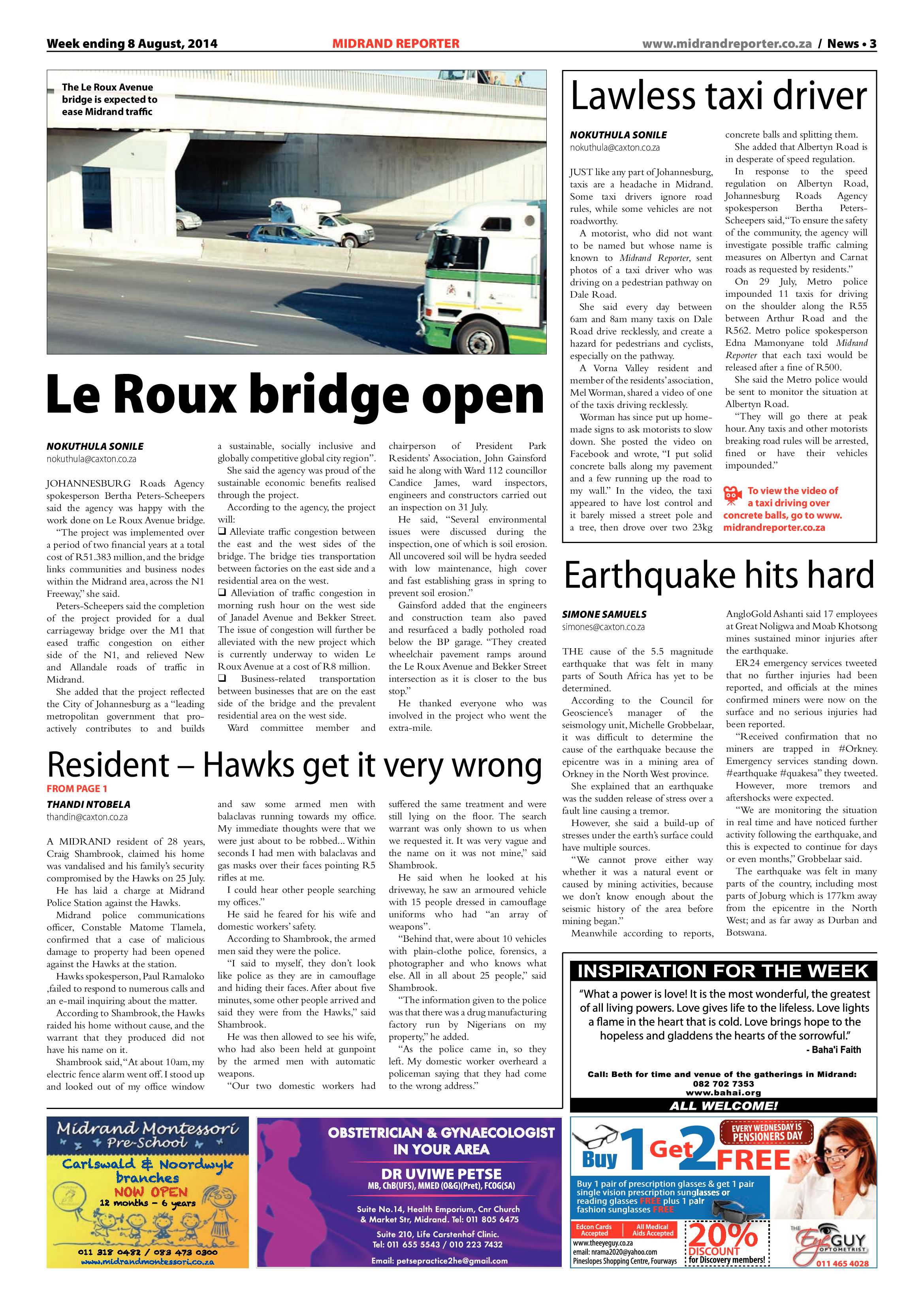 Midrand Reporter 08 August 2014 page 3