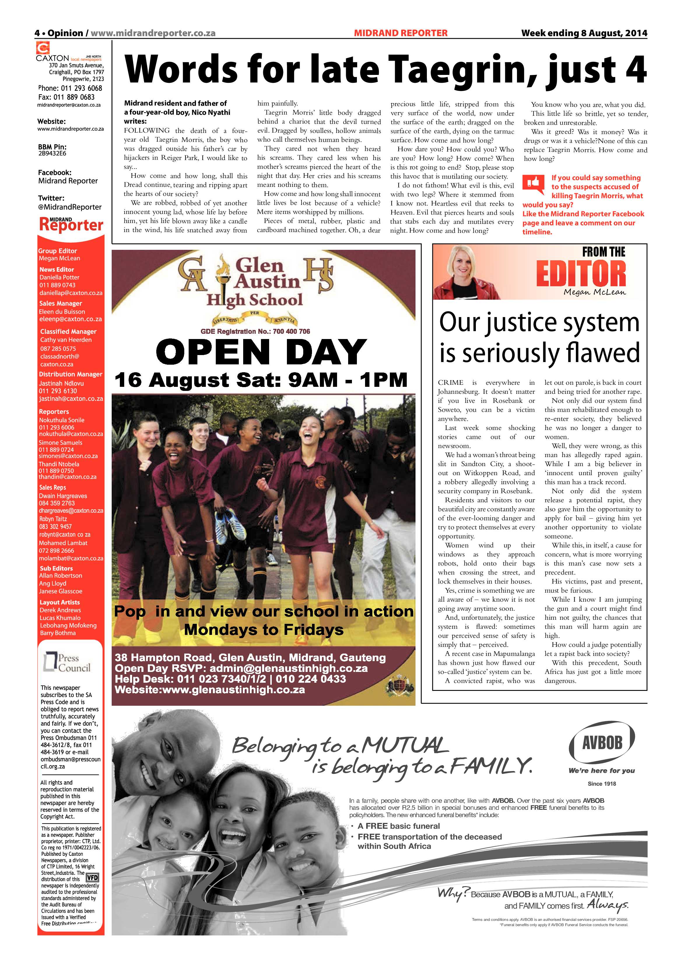 Midrand Reporter 08 August 2014 page 4