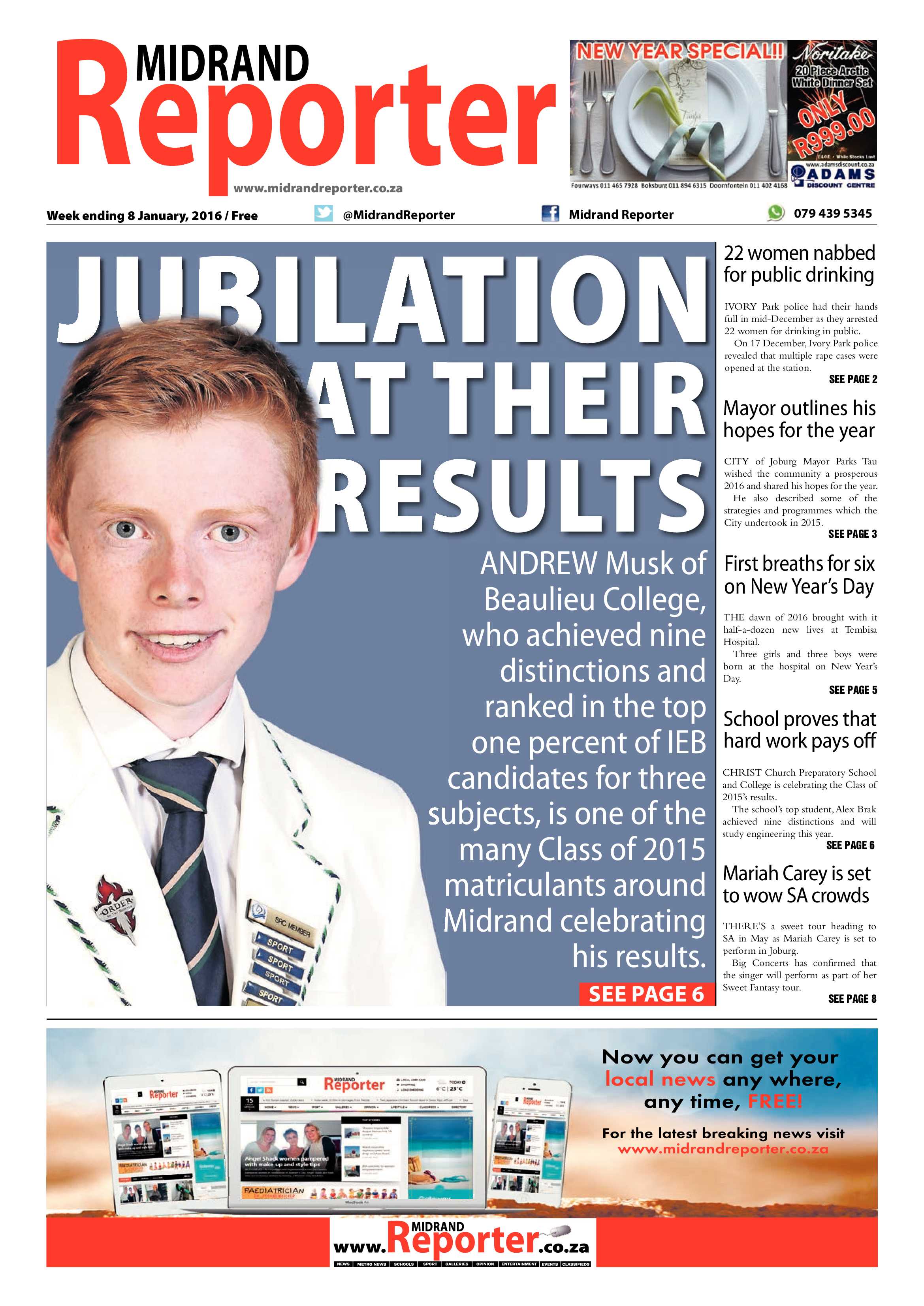 Midrand Reporter 08 January 2015 page 1