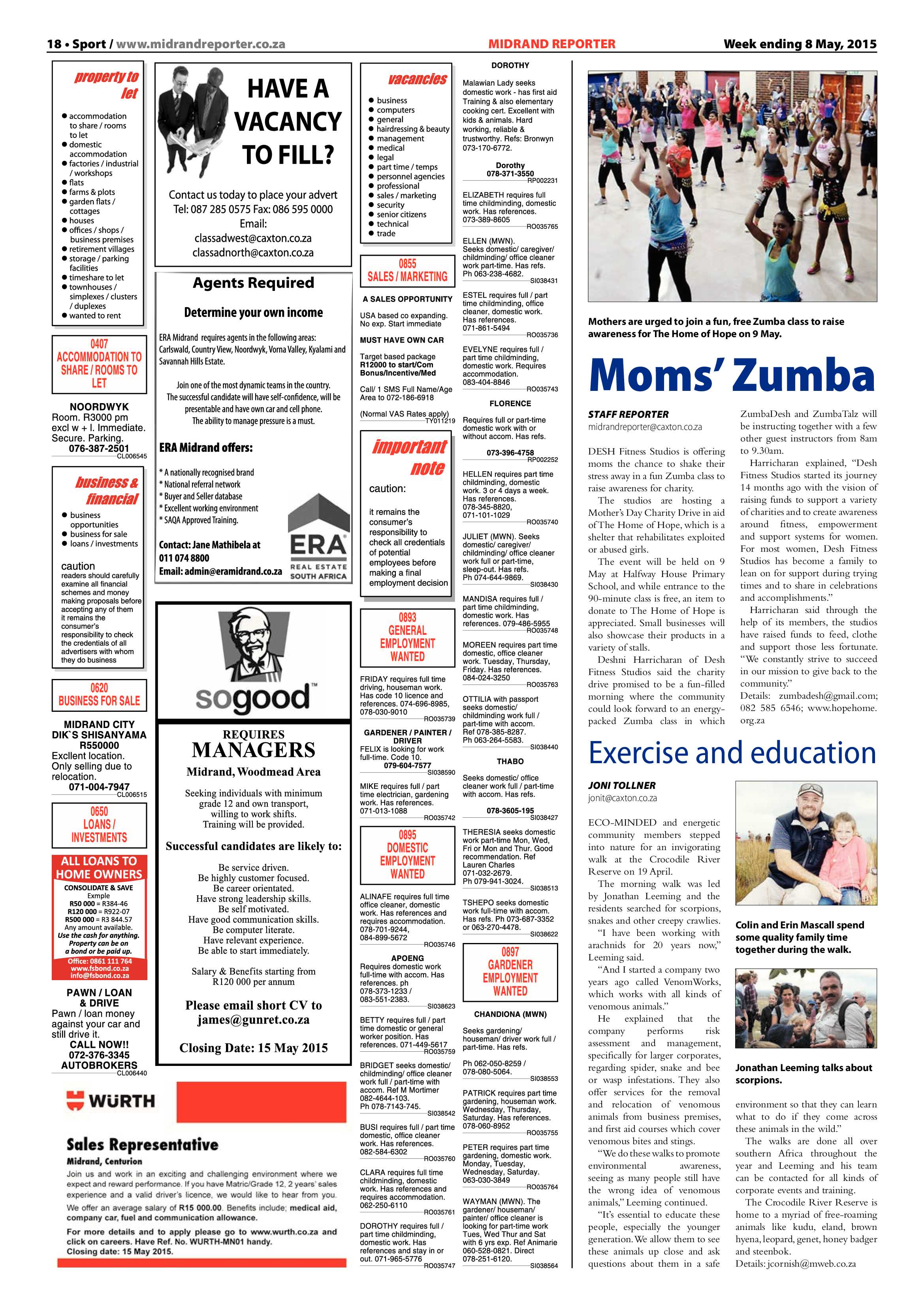 Midrand Reporter 08 May 2015 page 18