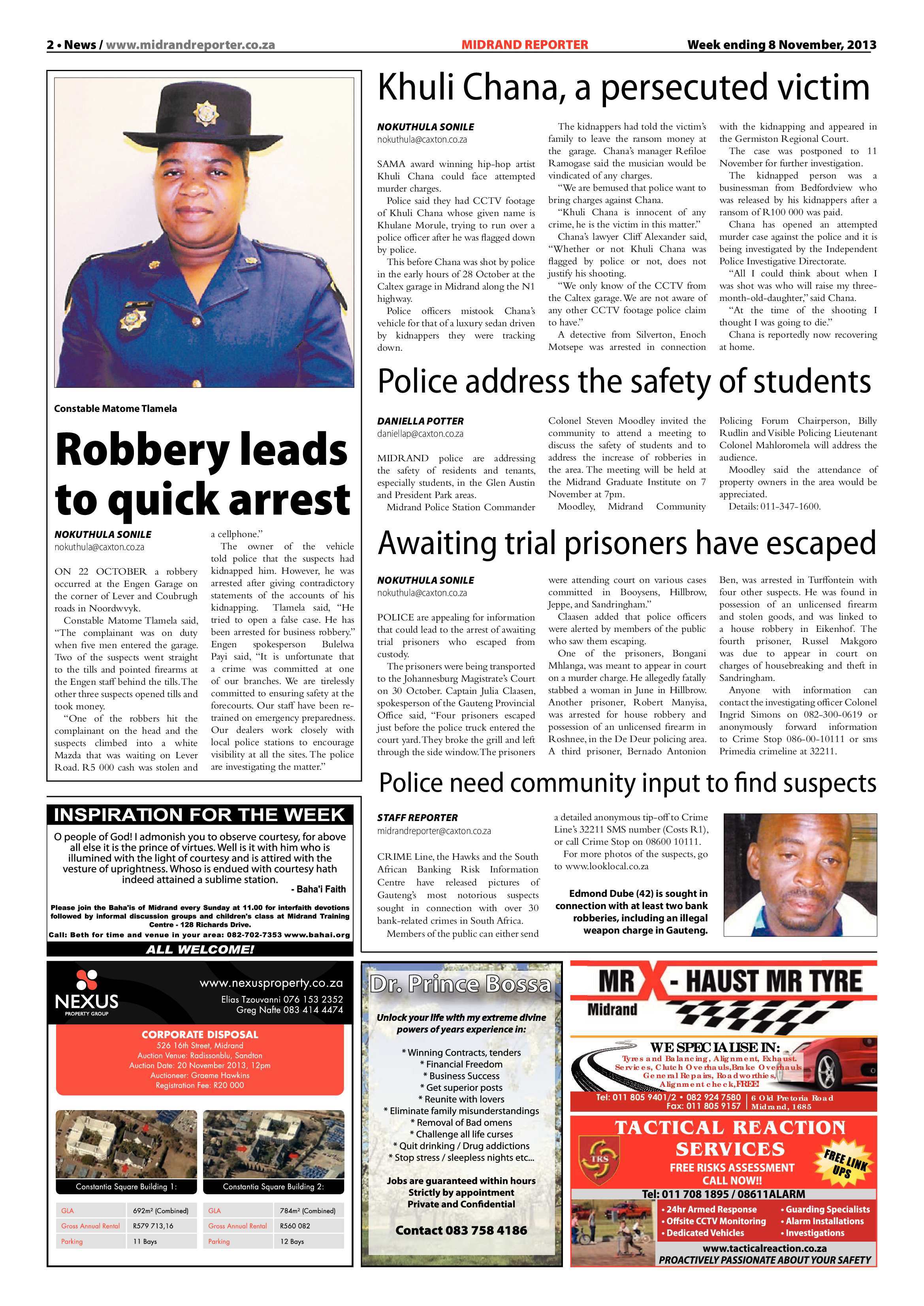 Midrand Reporter 08 November 2013 page 2