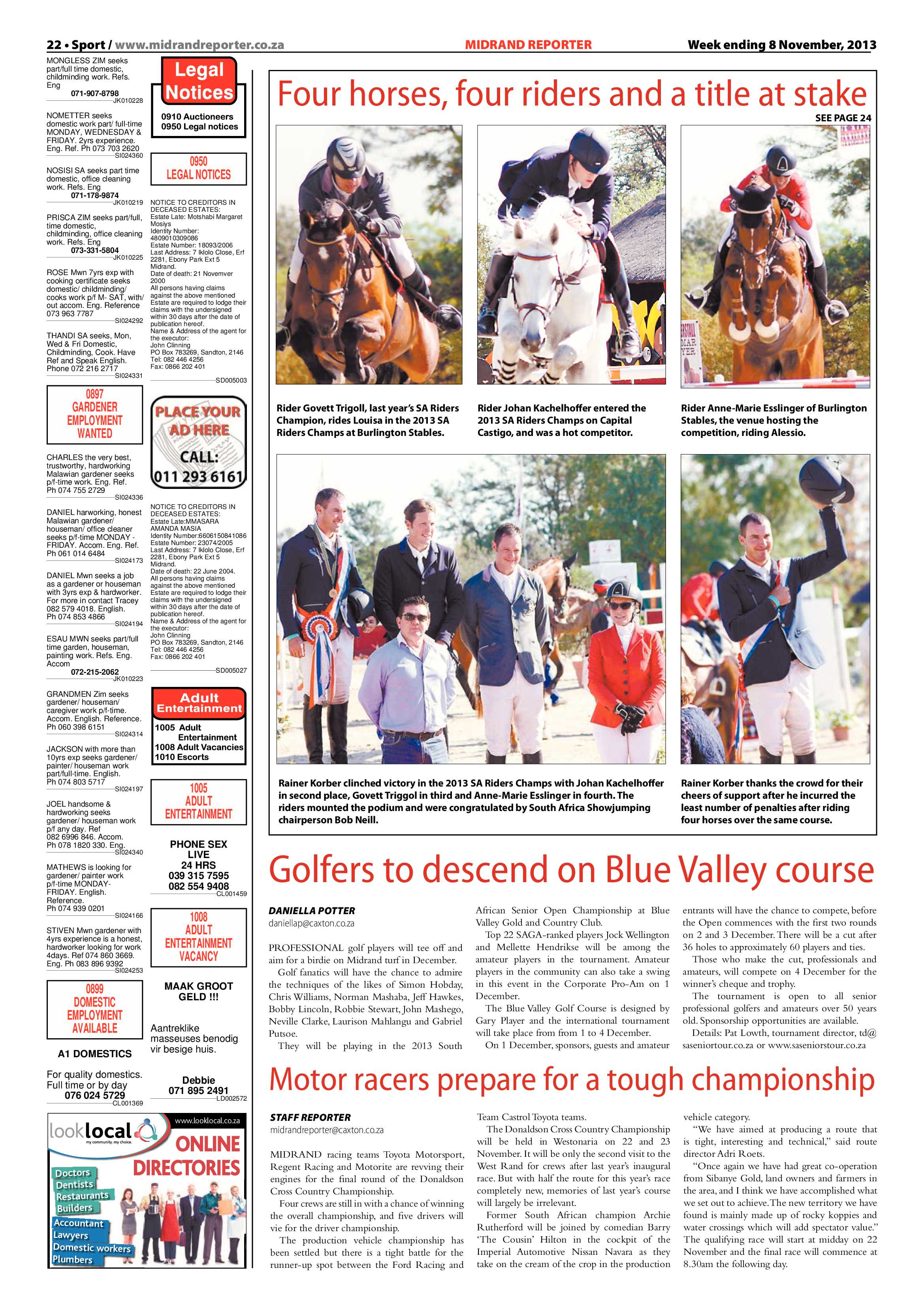 Midrand Reporter 08 November 2013 page 22