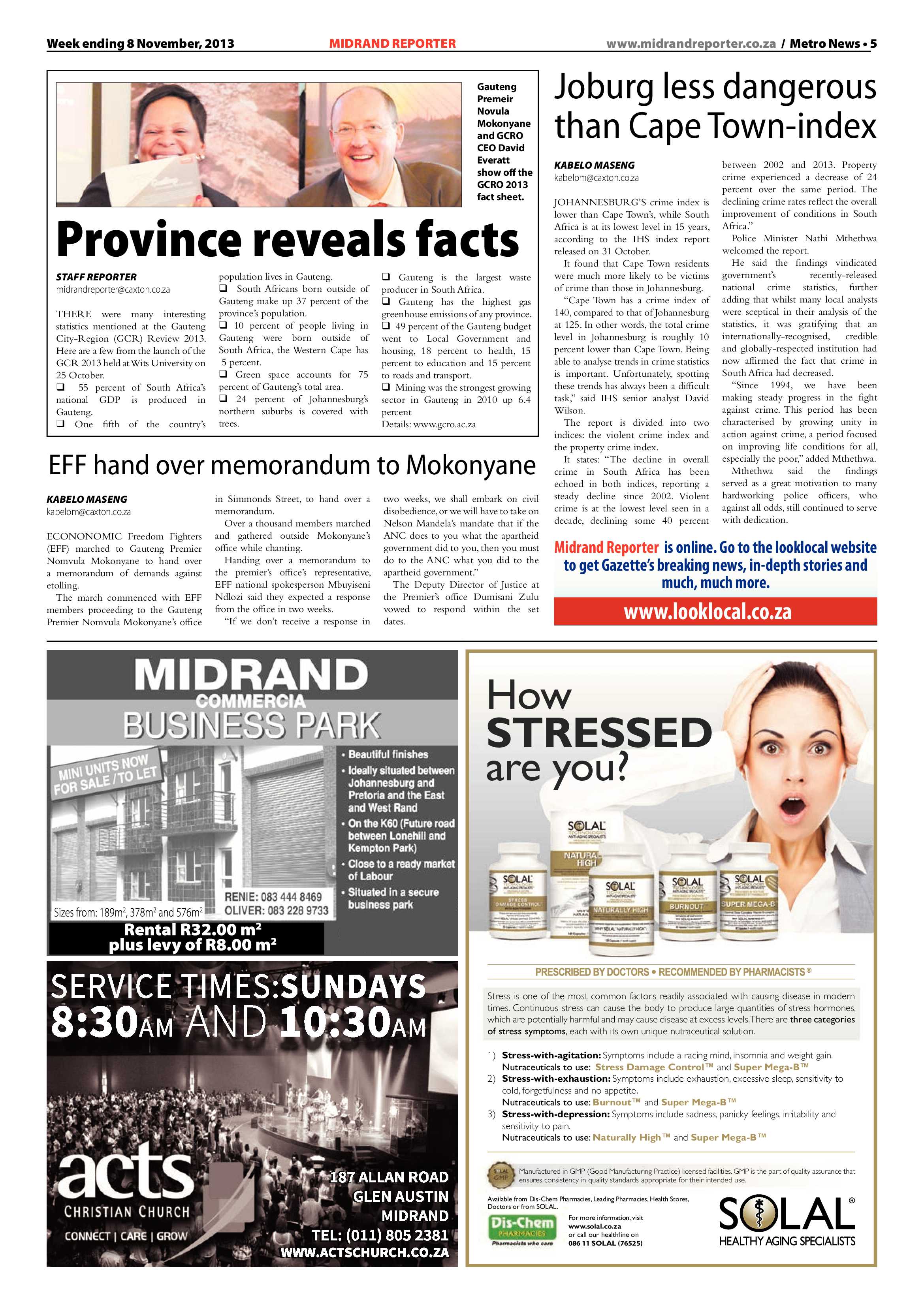 Midrand Reporter 08 November 2013 page 5