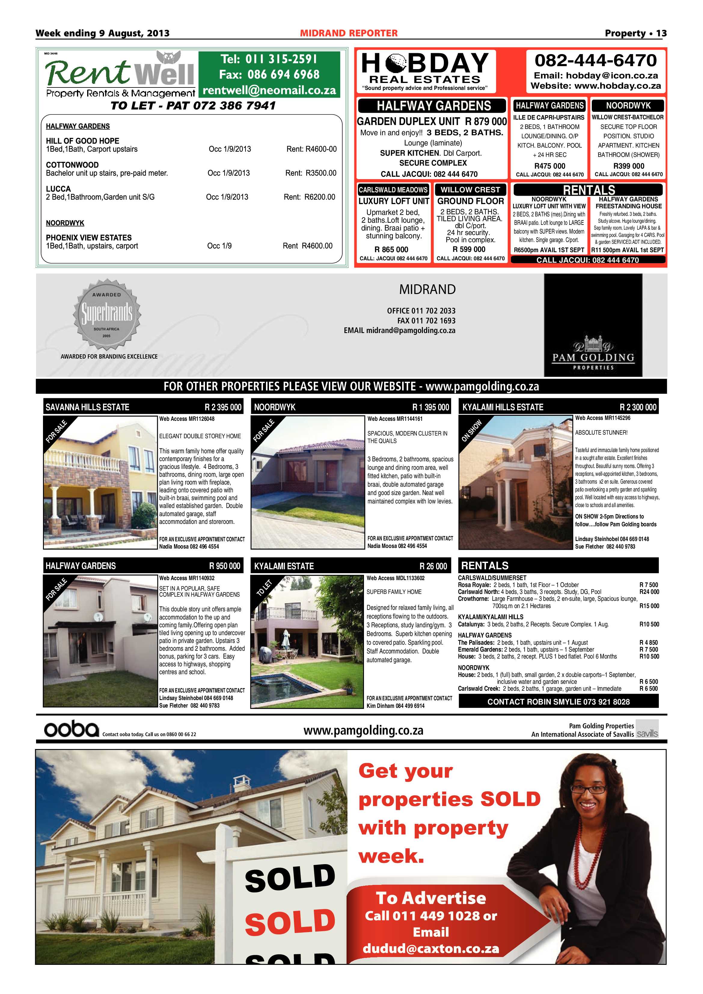 Midrand Reporter 09 August 2013 page 13