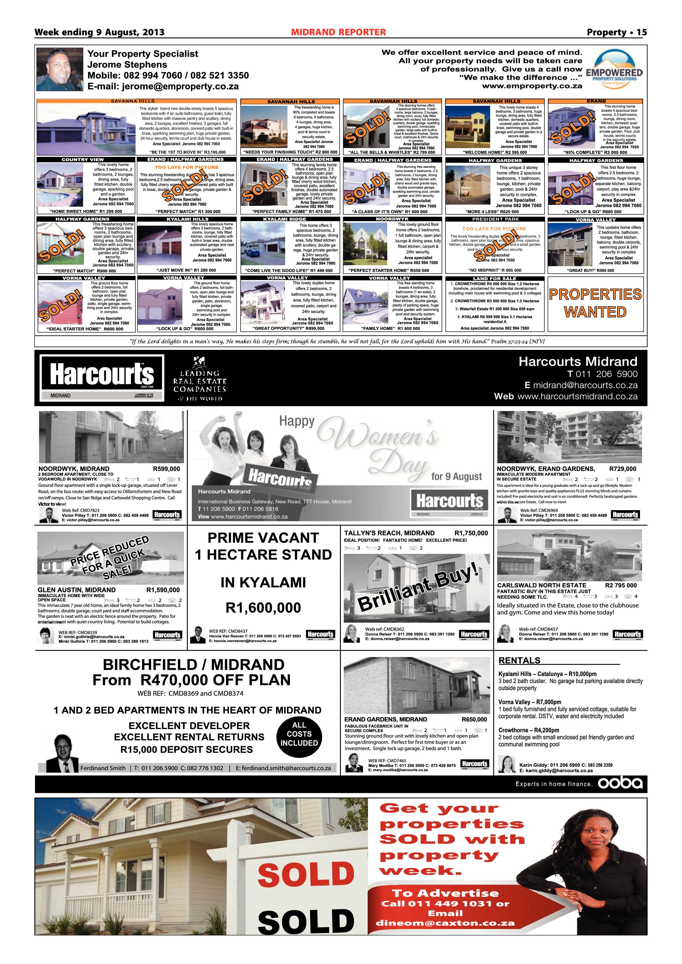 Midrand Reporter 09 August 2013 page 15