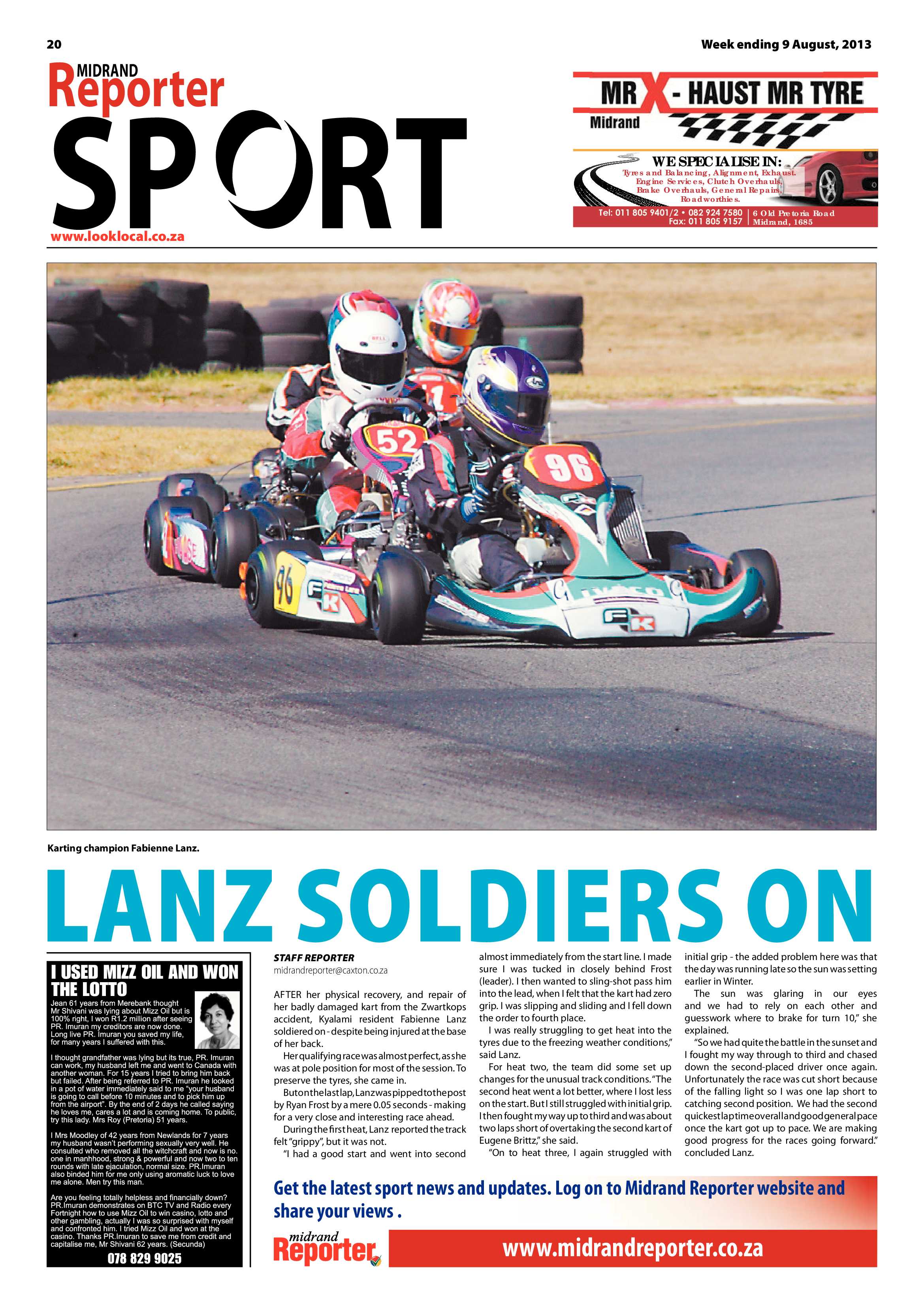 Midrand Reporter 09 August 2013 page 20