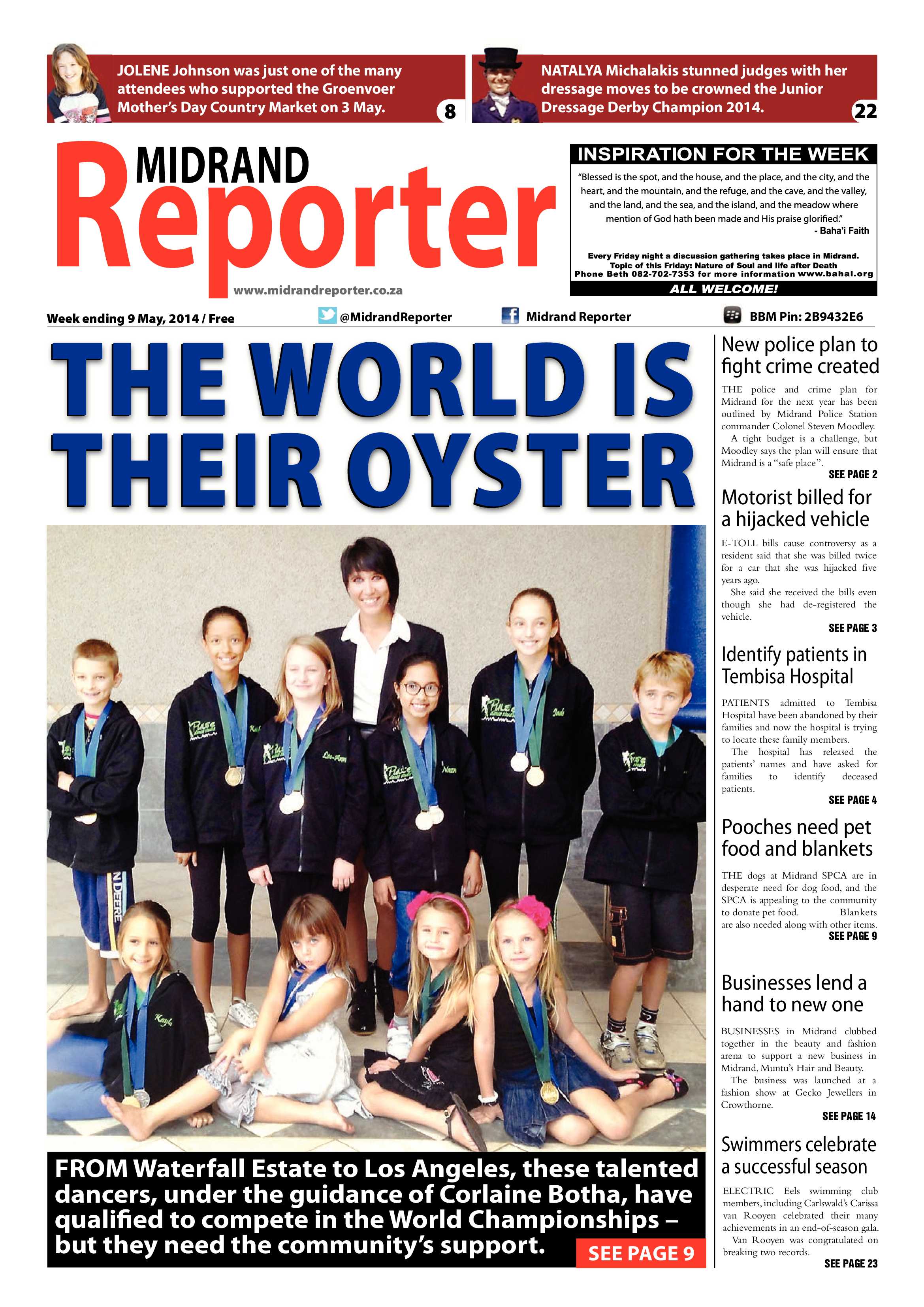 Midrand Reporter 09 May 2014 page 1