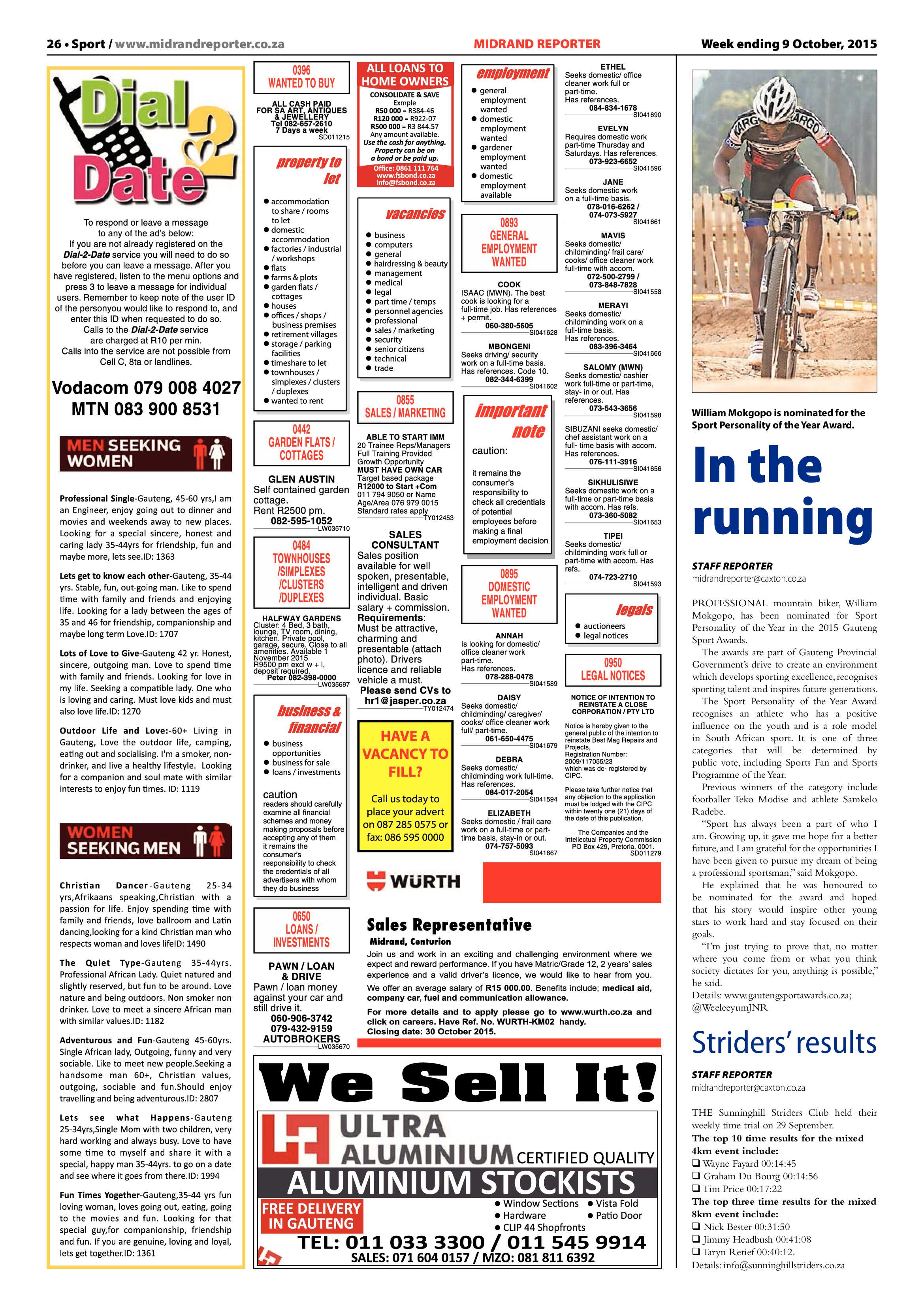 Midrand Reporter 09 October 2015 page 26