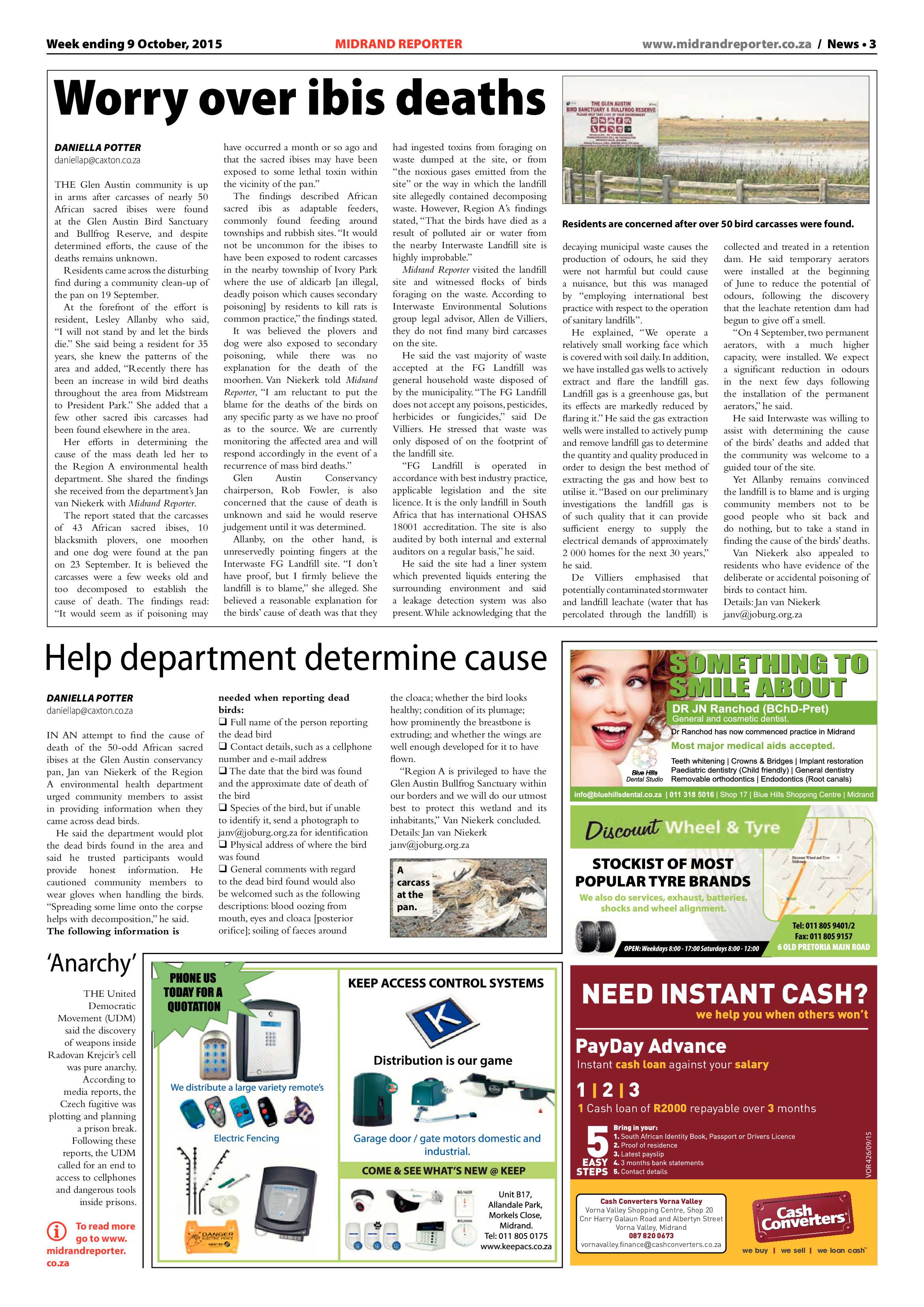 Midrand Reporter 09 October 2015 page 3