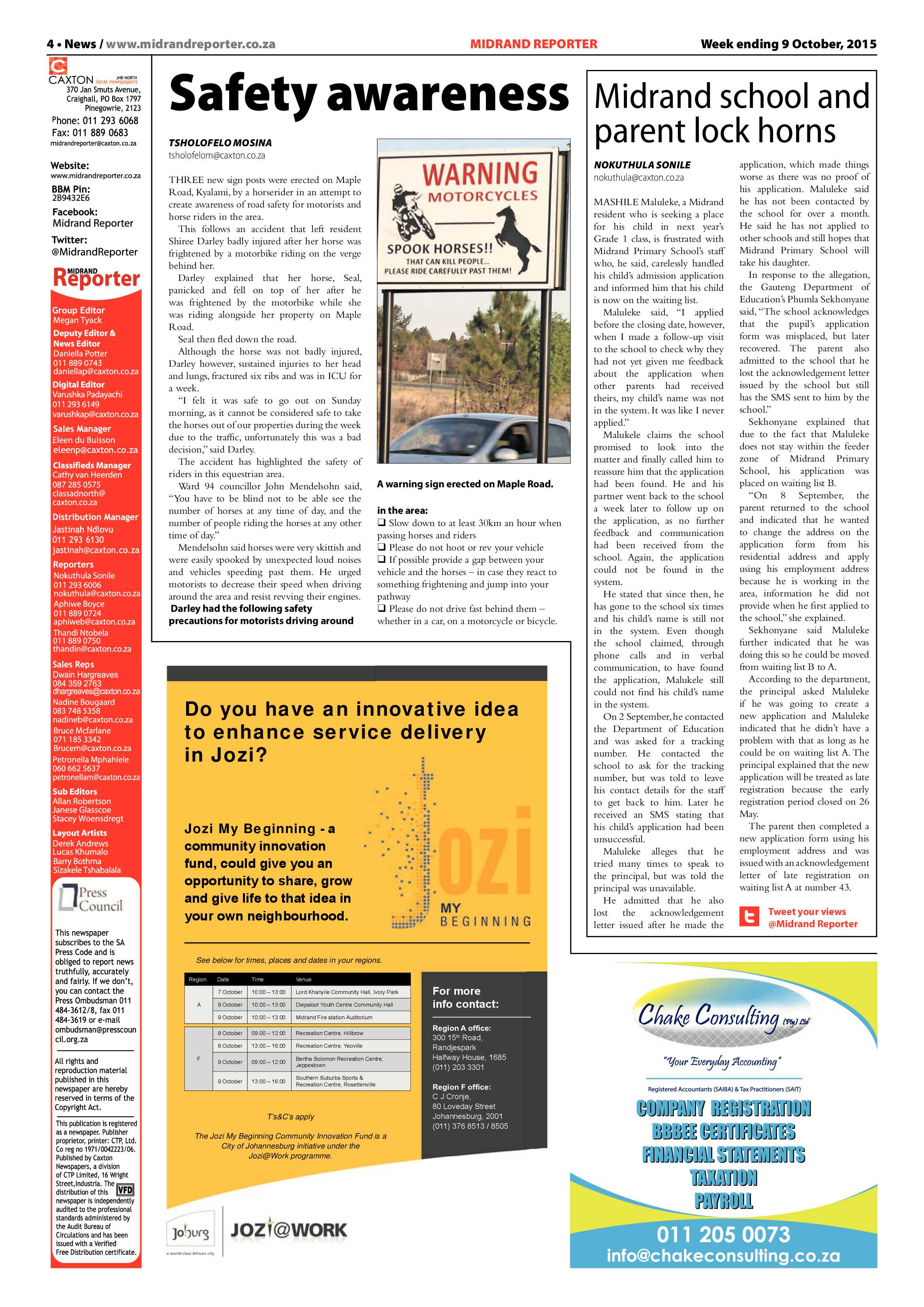 Midrand Reporter 09 October 2015 page 4