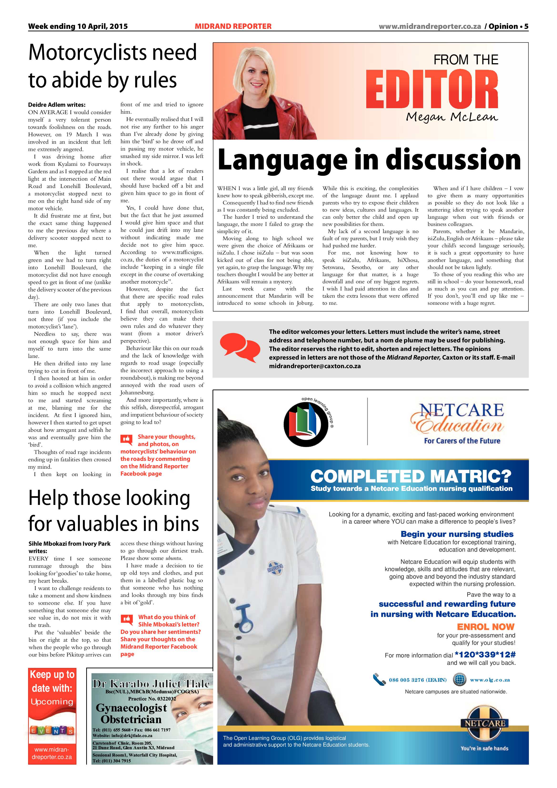 MIdrand Reporter 10 April 2015 page 5