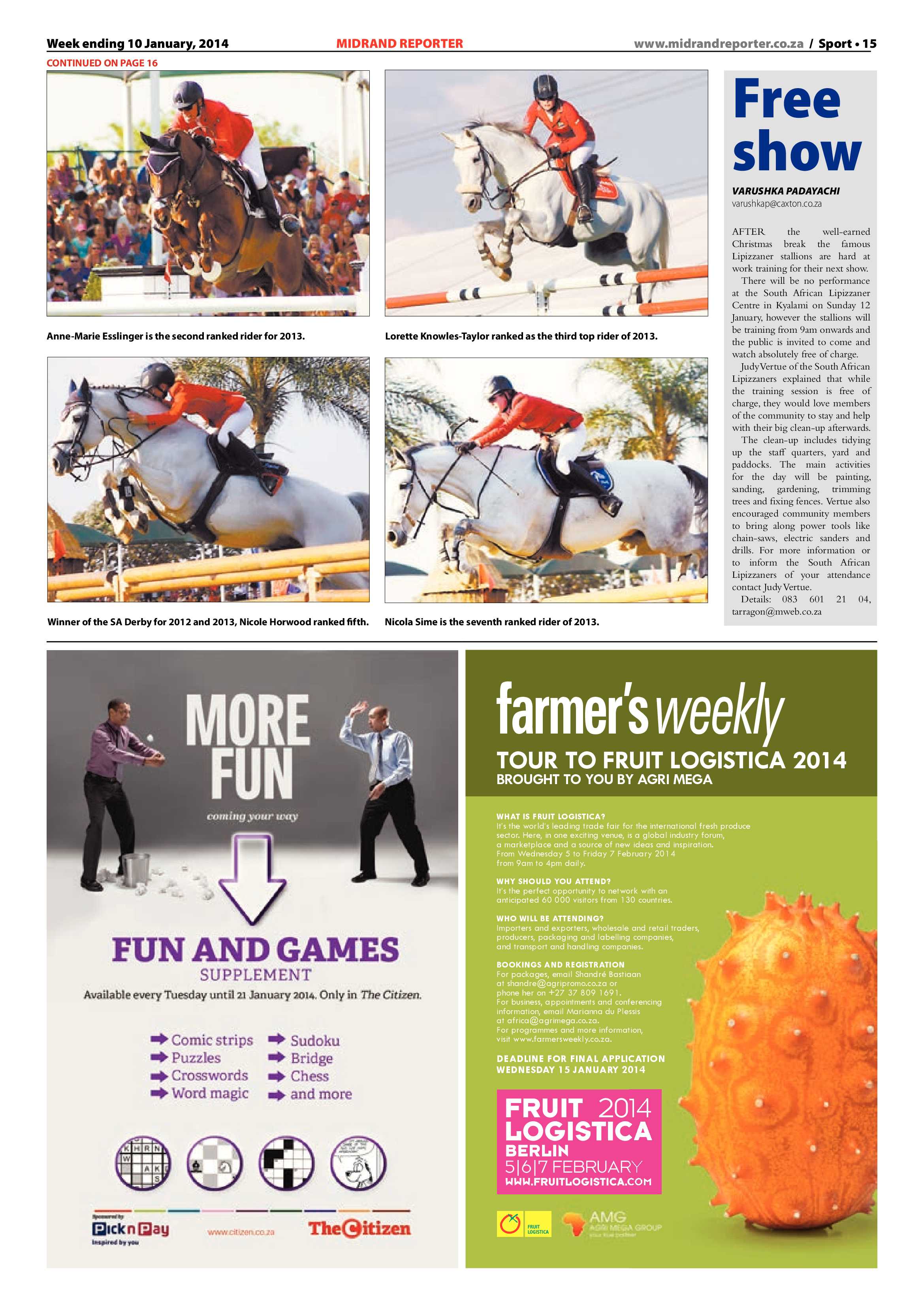Midrand Reporter 10 January 2014 page 15