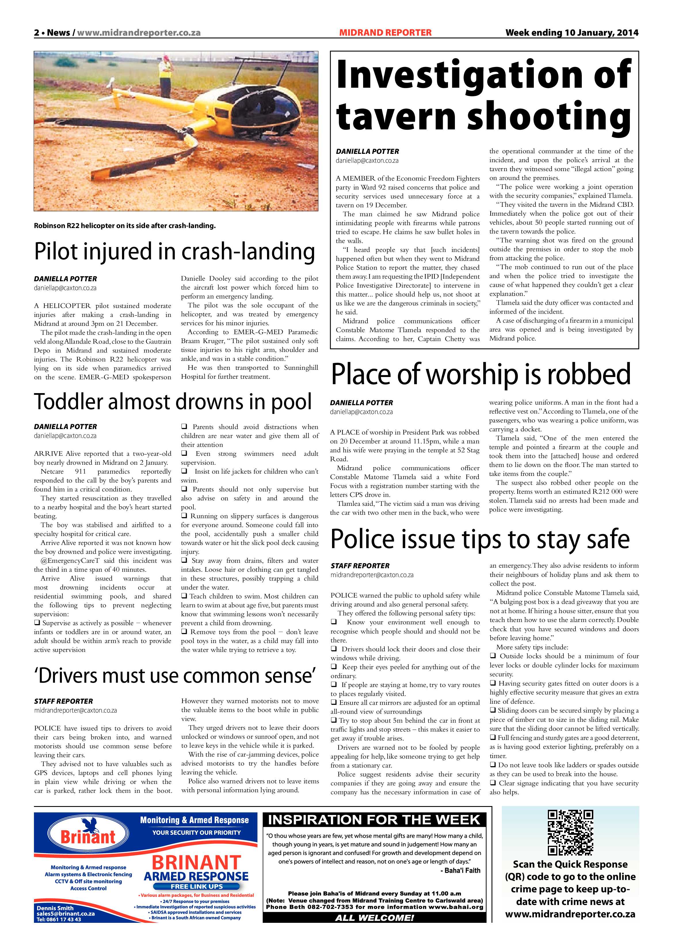 Midrand Reporter 10 January 2014 page 2