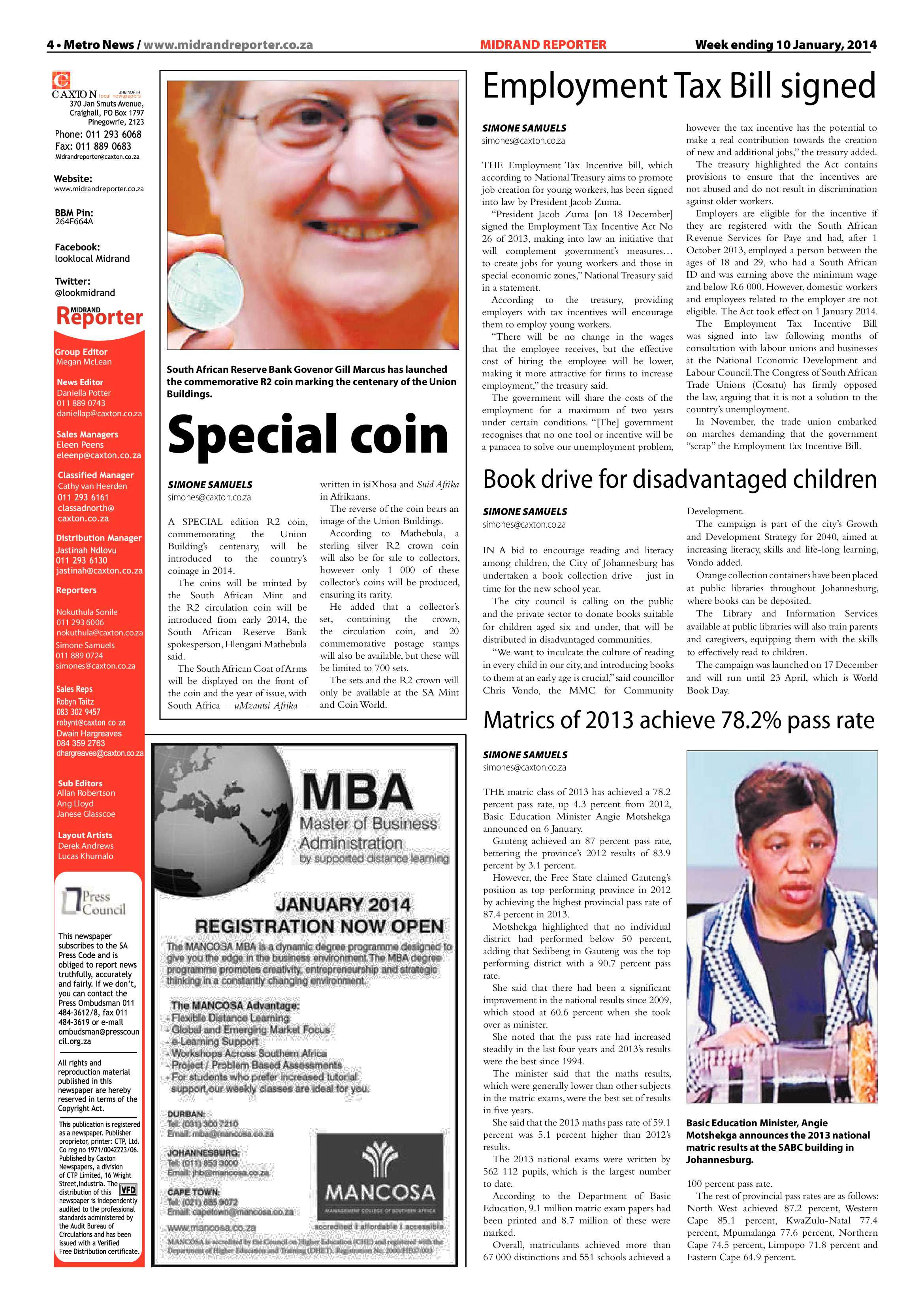 Midrand Reporter 10 January 2014 page 4