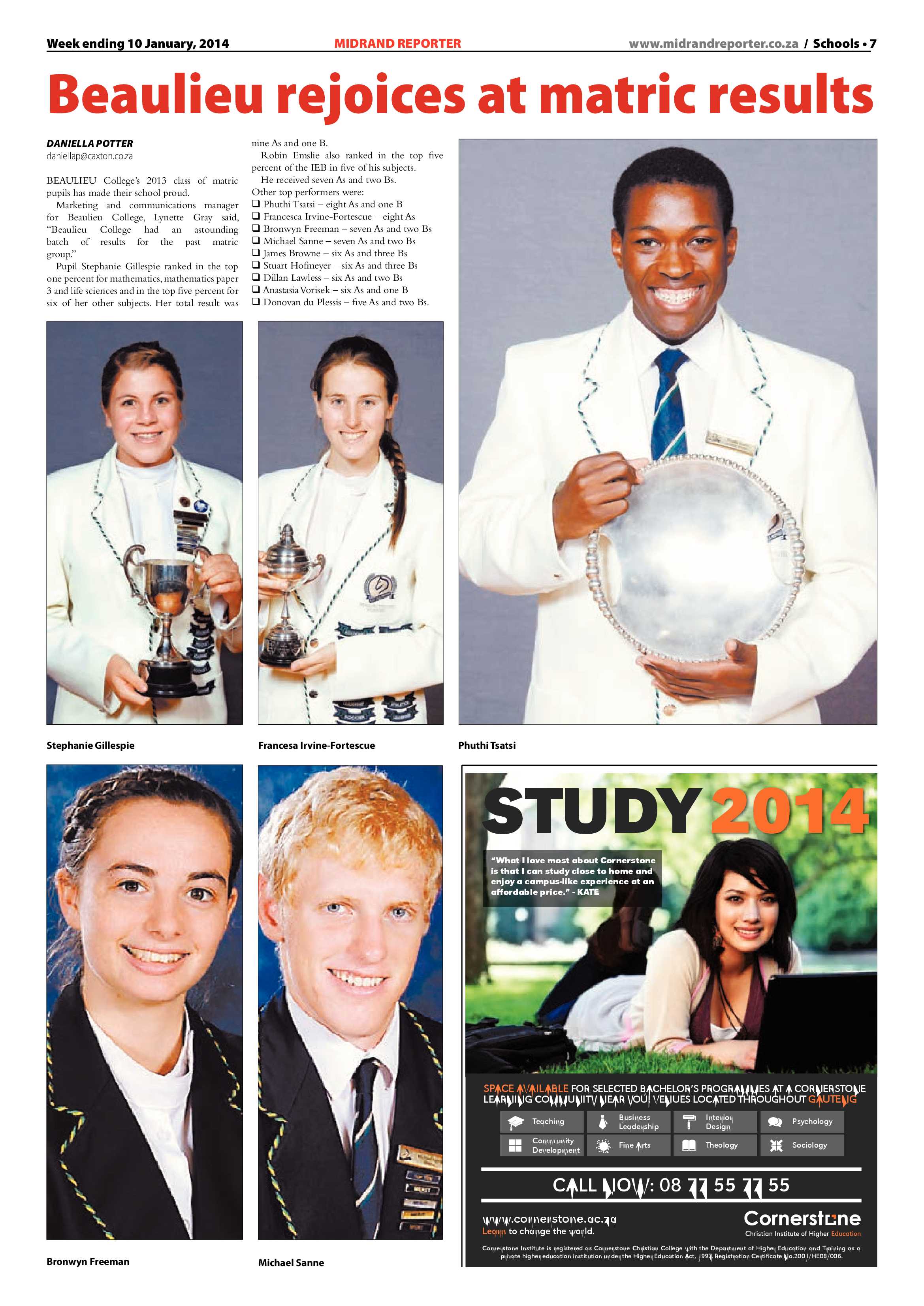 Midrand Reporter 10 January 2014 page 7