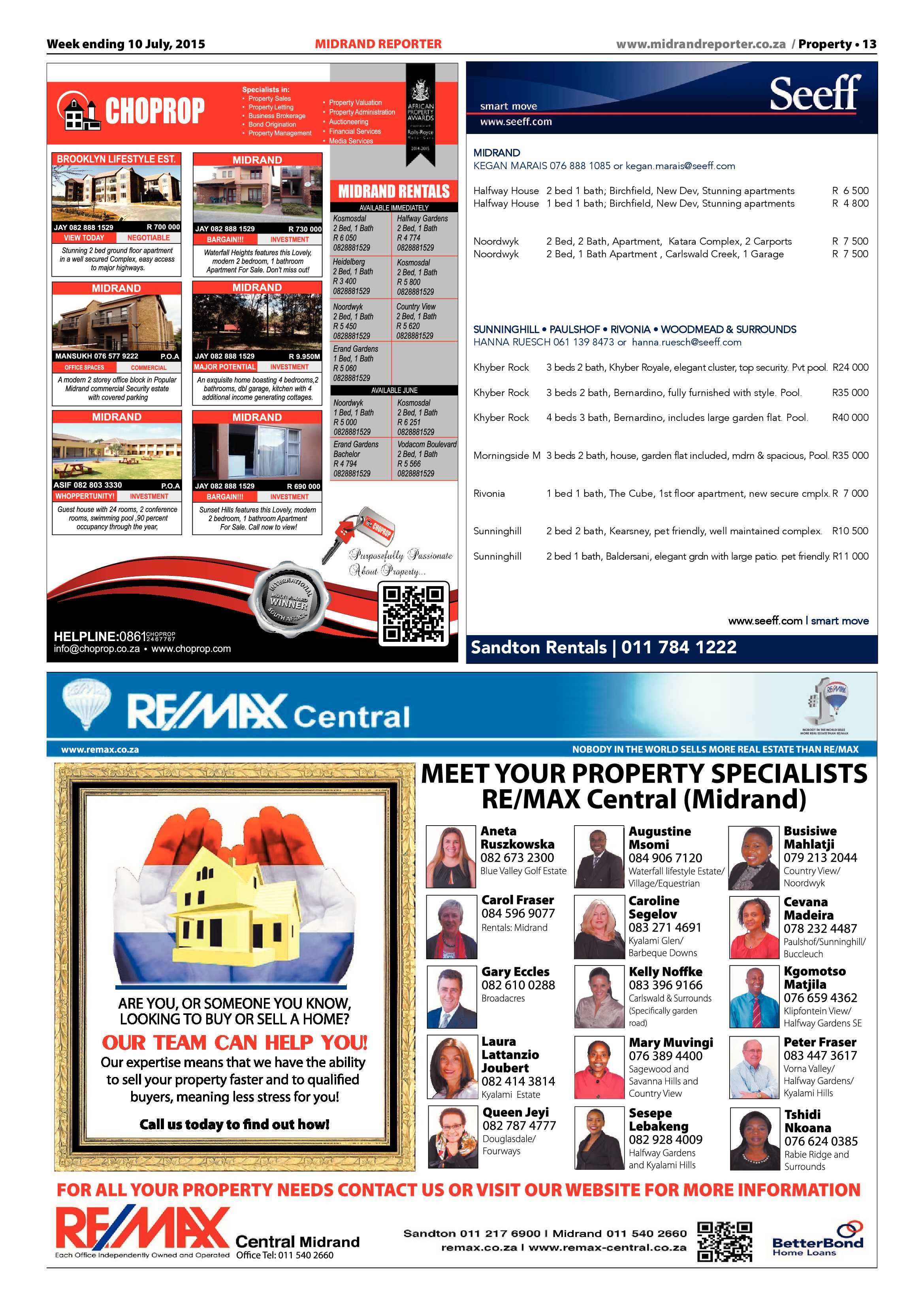 Midrand Reporter 10 July 2015 page 13