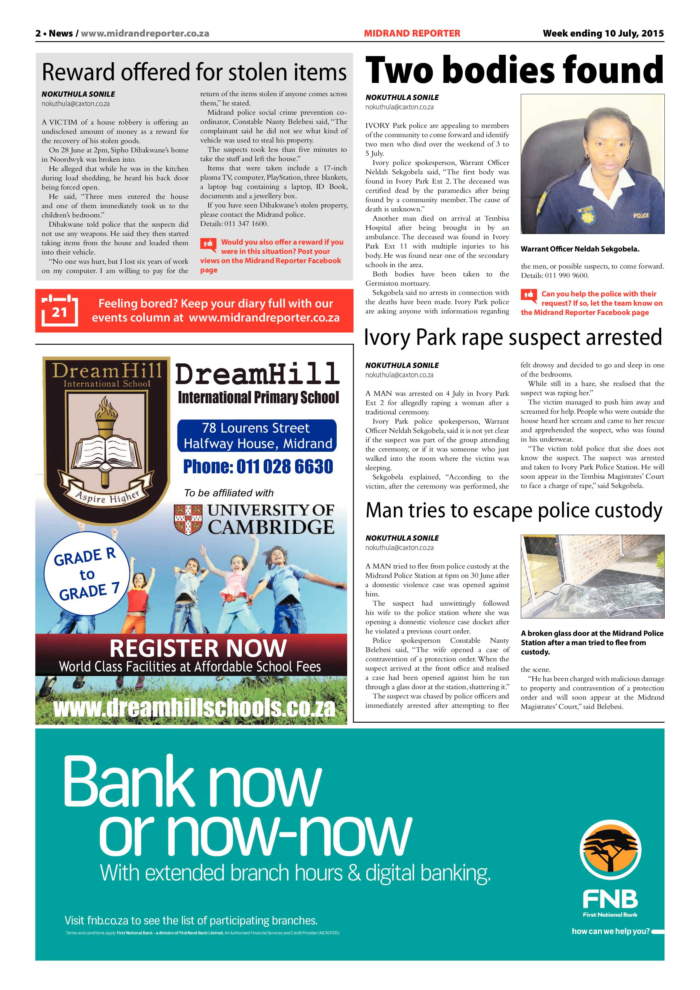 Midrand Reporter 10 July 2015 page 2