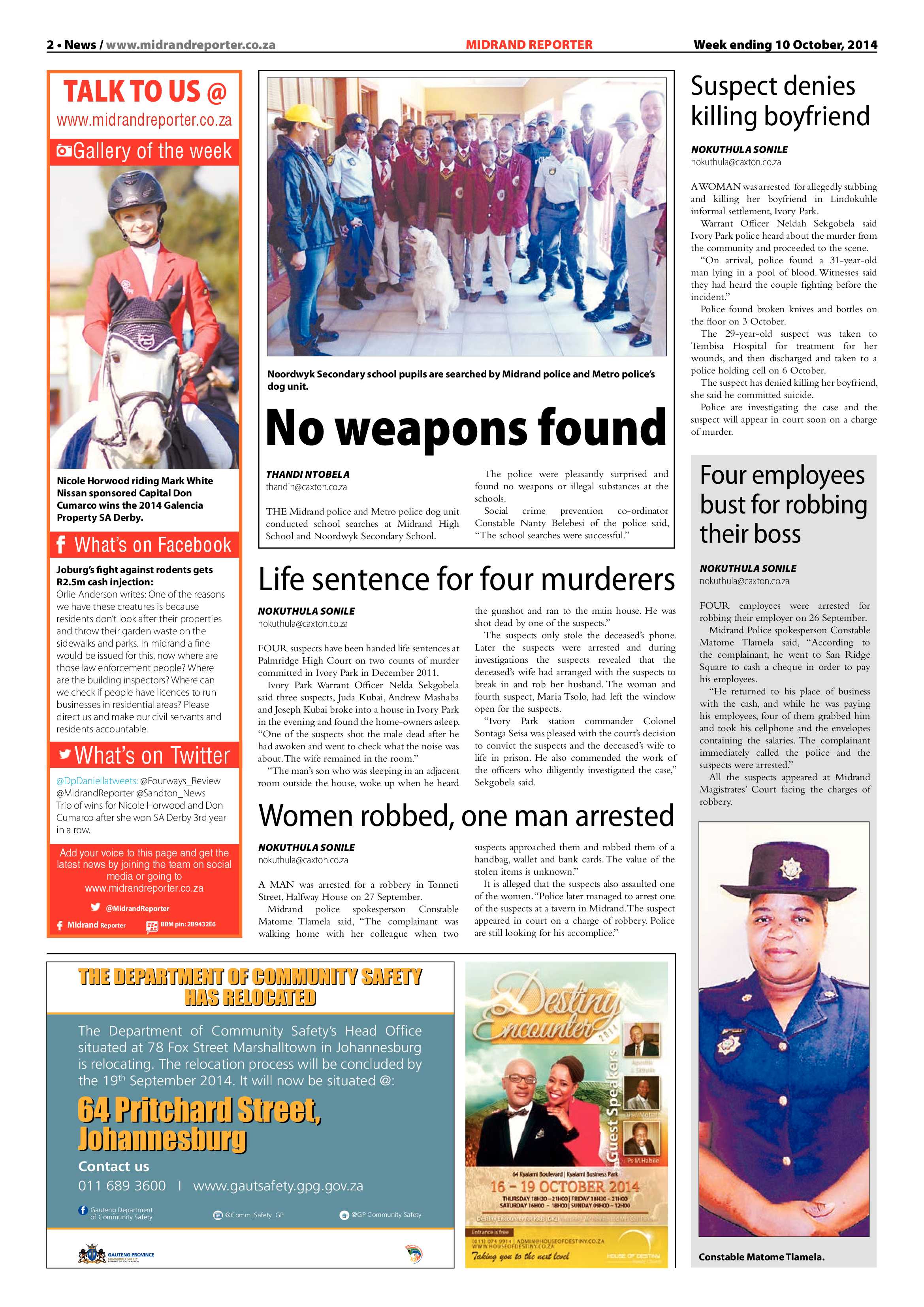 Midrand Reporter 10 October 2014 page 2