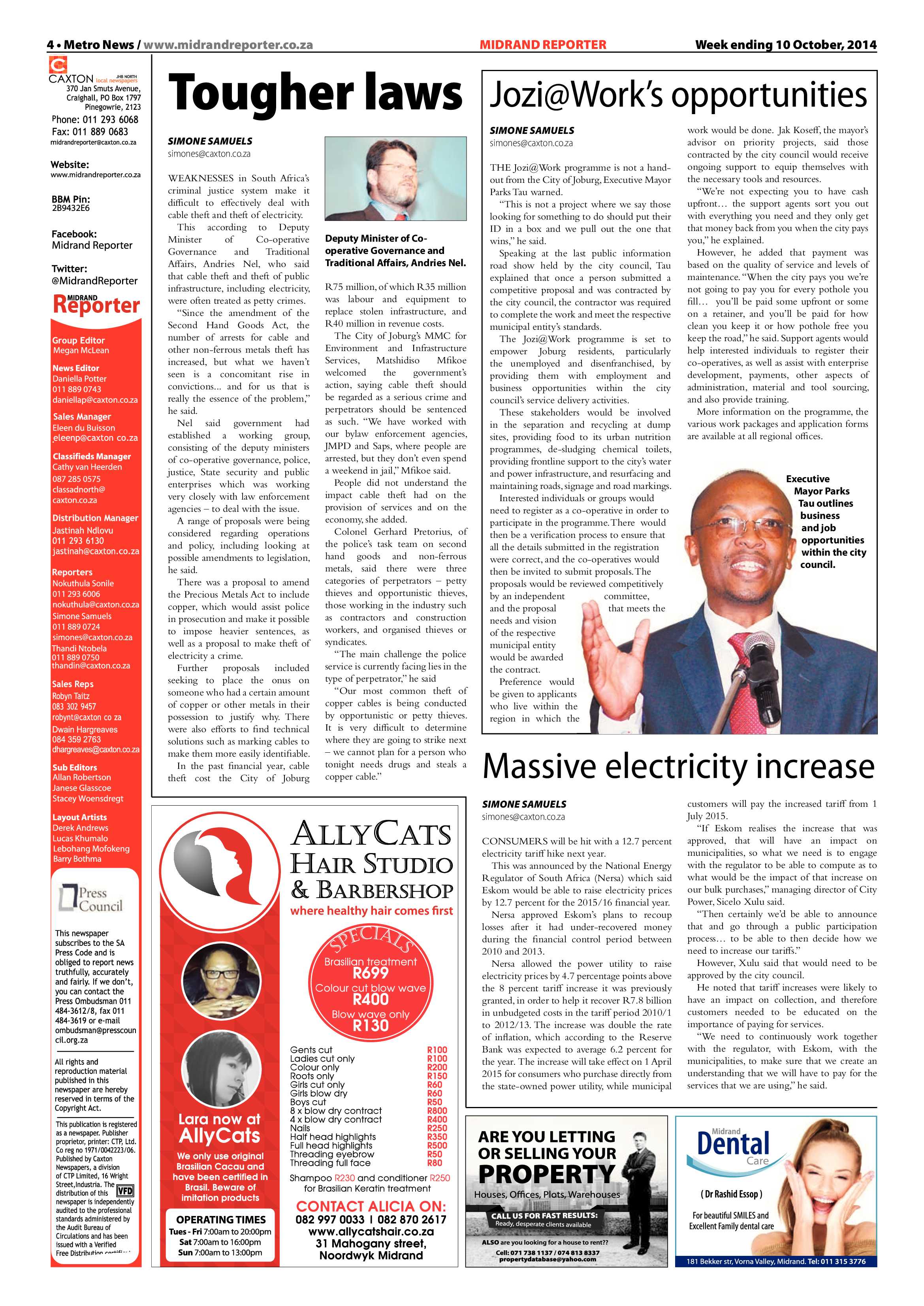 Midrand Reporter 10 October 2014 page 4