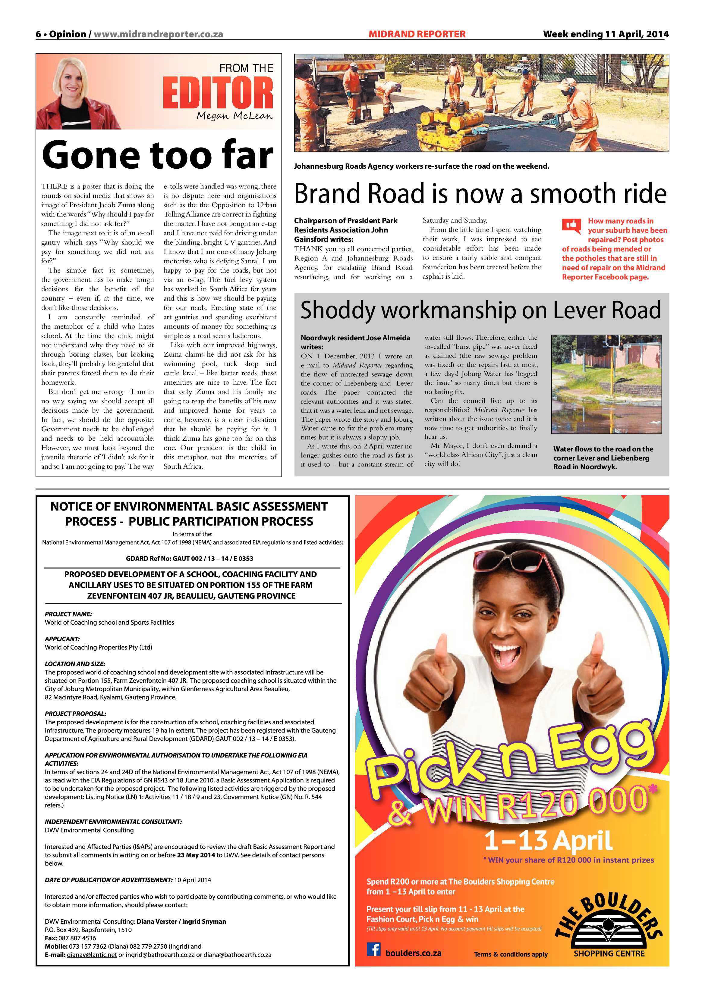 Midrand Reporter 11 April 2014 page 6