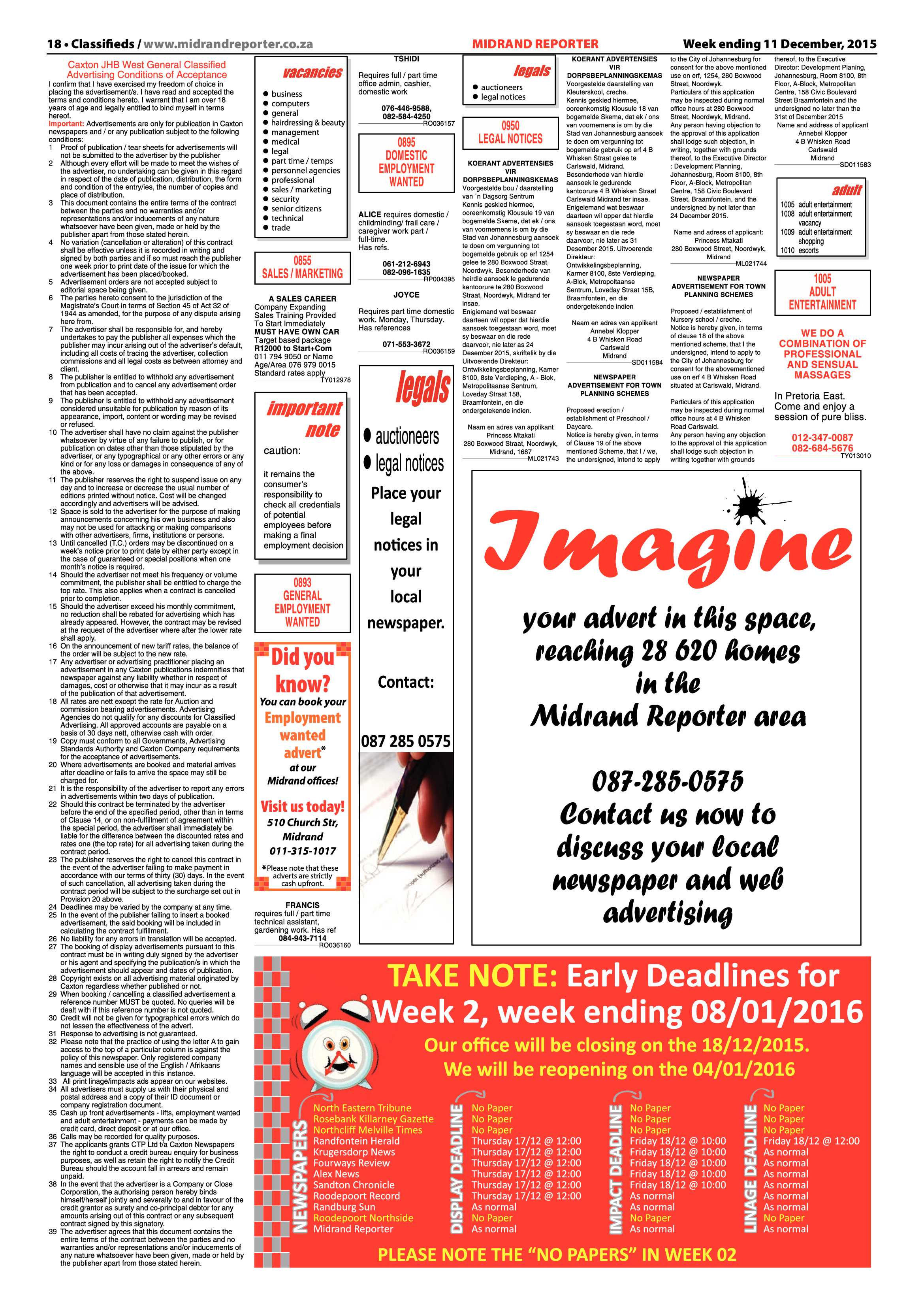 Midrand Reporter 11 December 2015 page 18