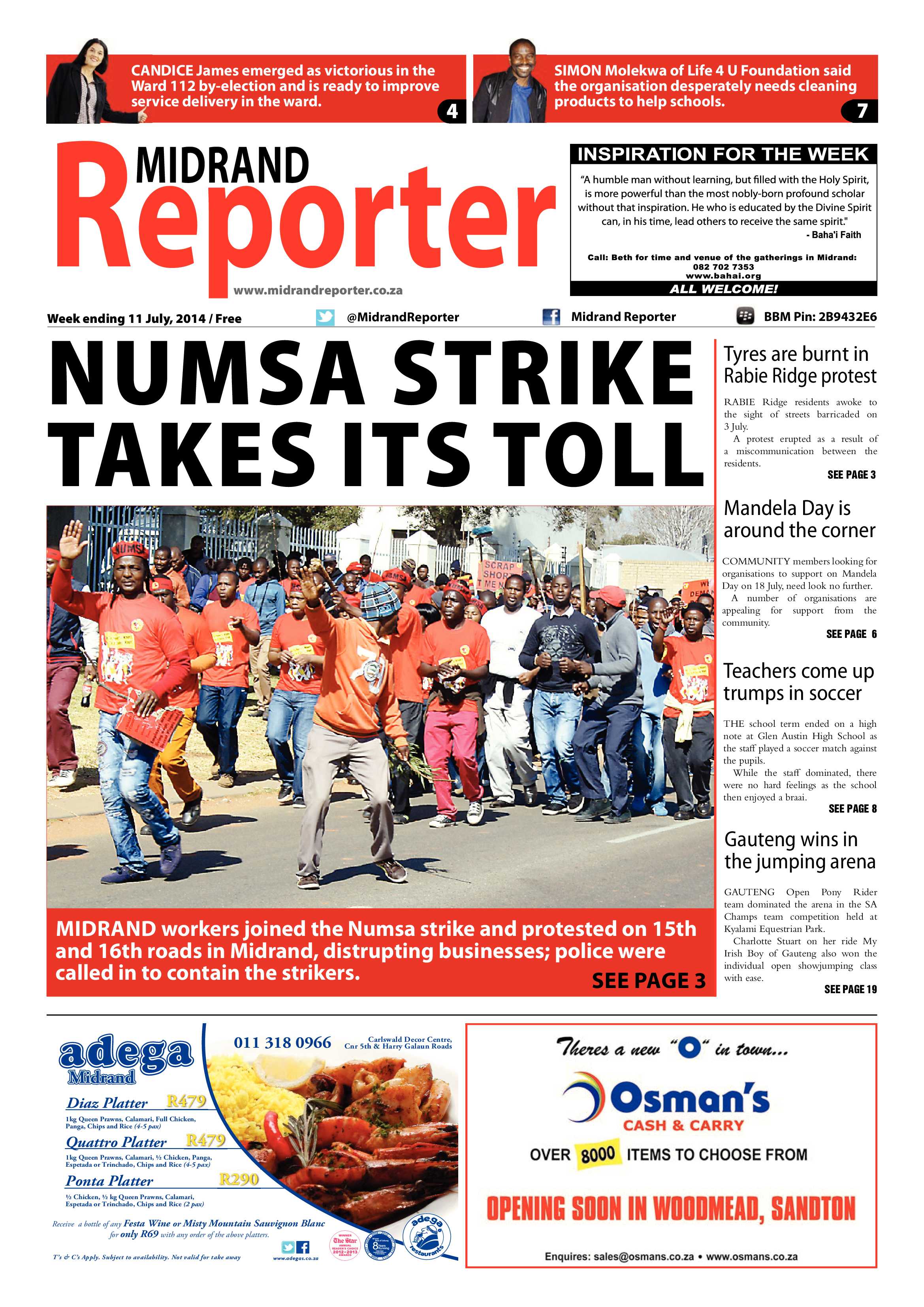 Midrand Reporter 11 July 2014 page 1