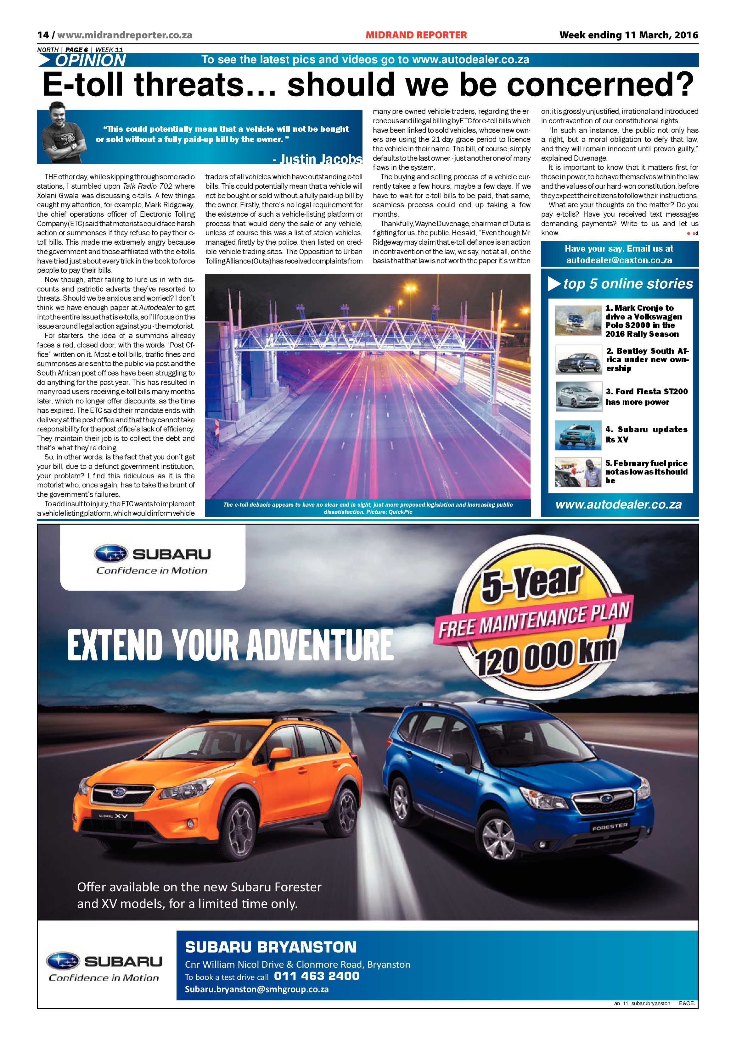 Midrand Reporter 11 March 2016 page 14