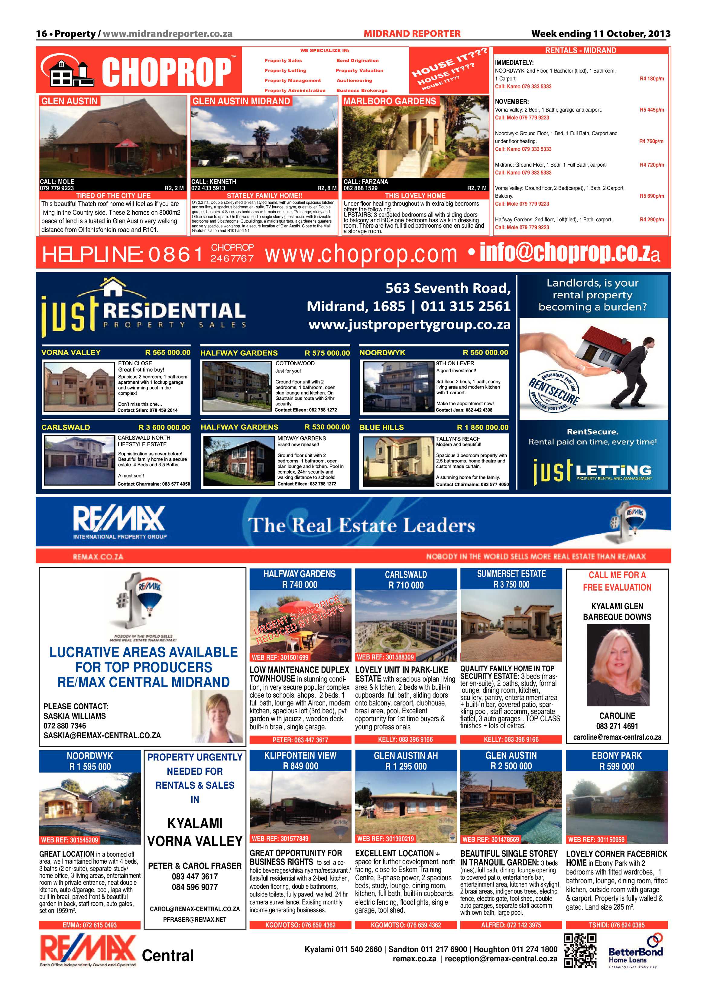 Midrand Reporter 11 October 2013 page 16