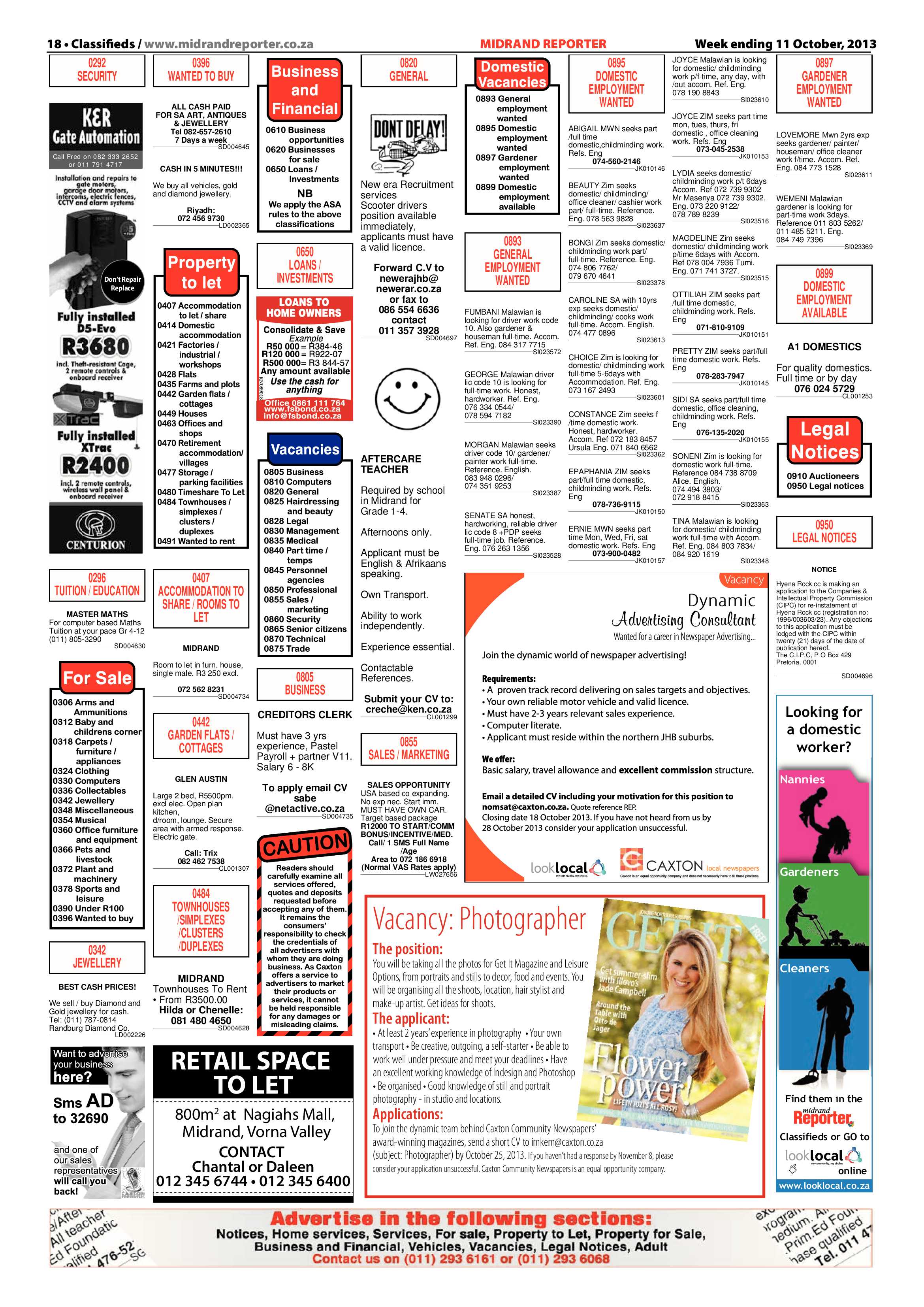 Midrand Reporter 11 October 2013 page 18