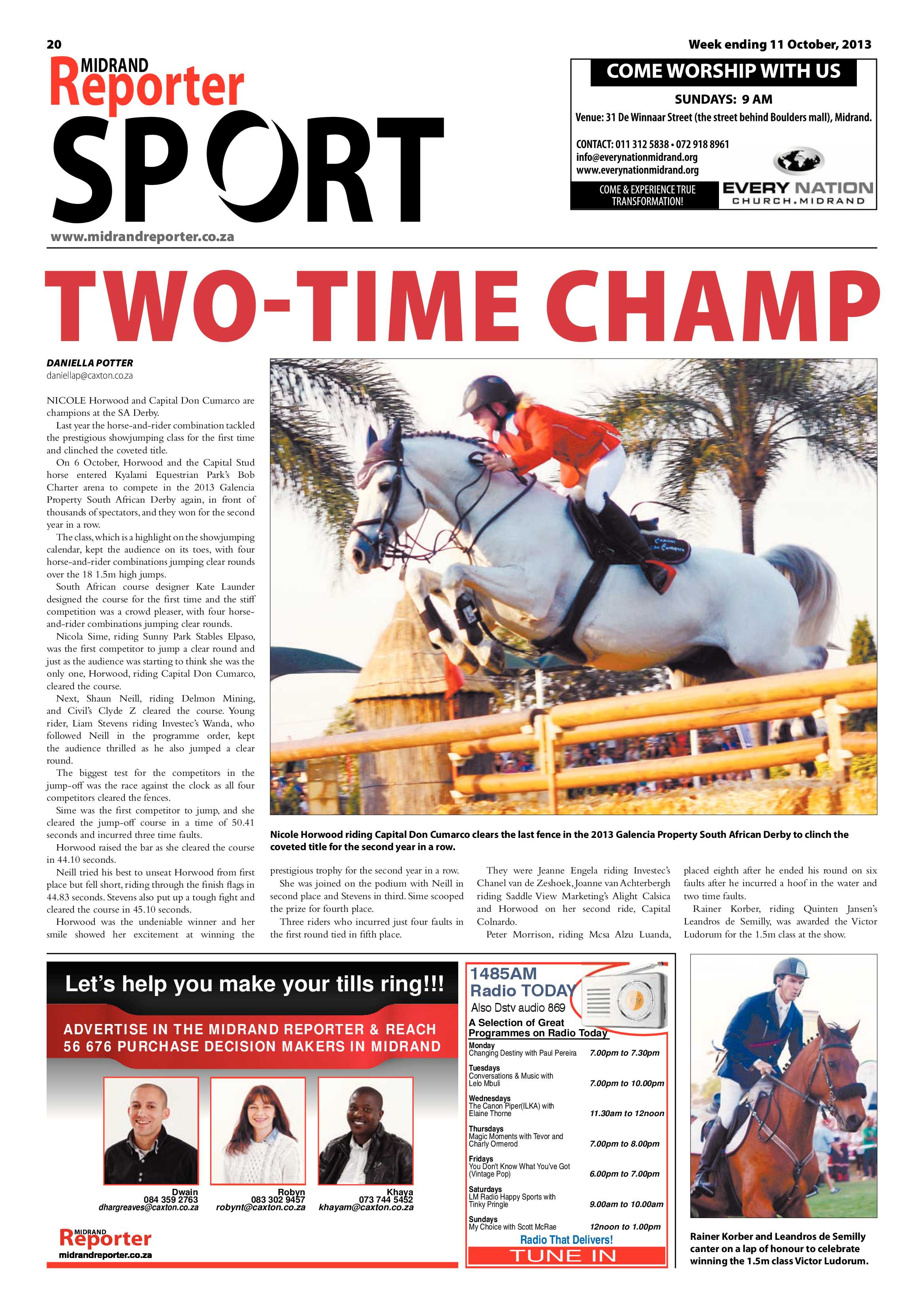 Midrand Reporter 11 October 2013 page 20